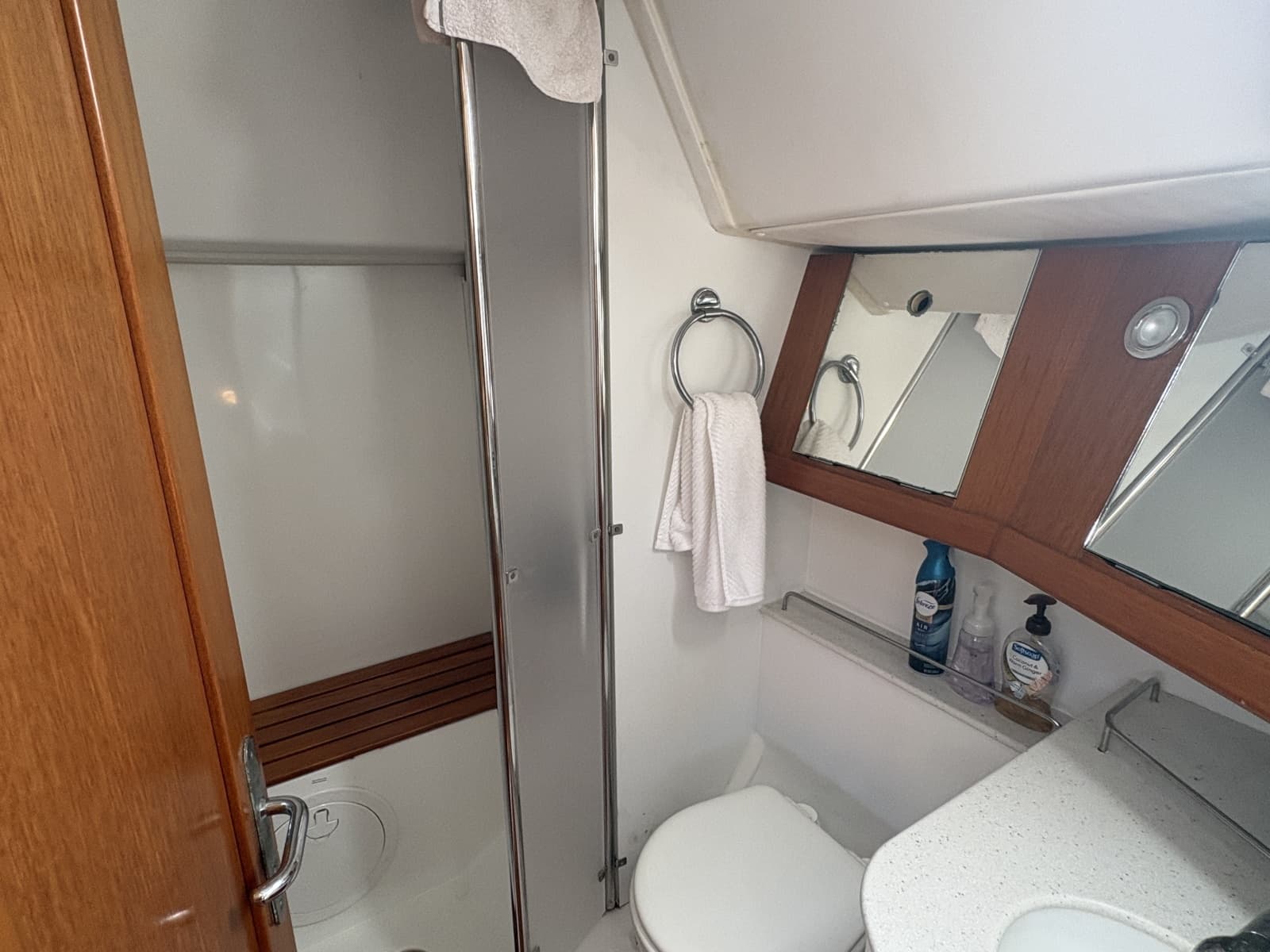 Head with separate shower