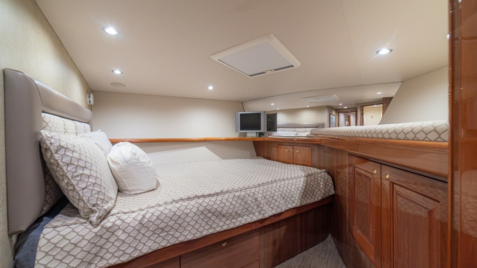 Spacious Forward Stateroom with Storage
