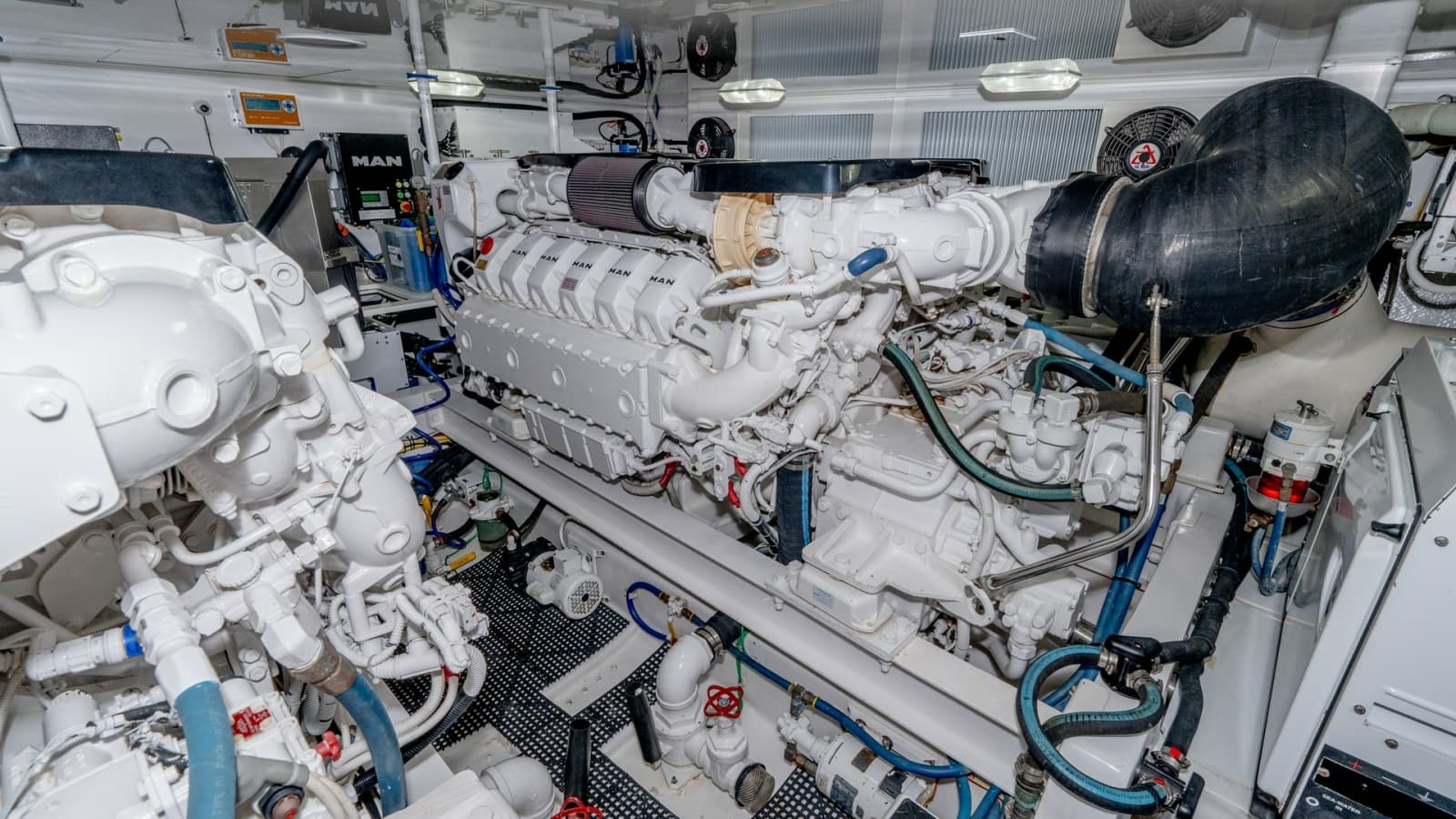 Engine Room with Twin MAN Engines