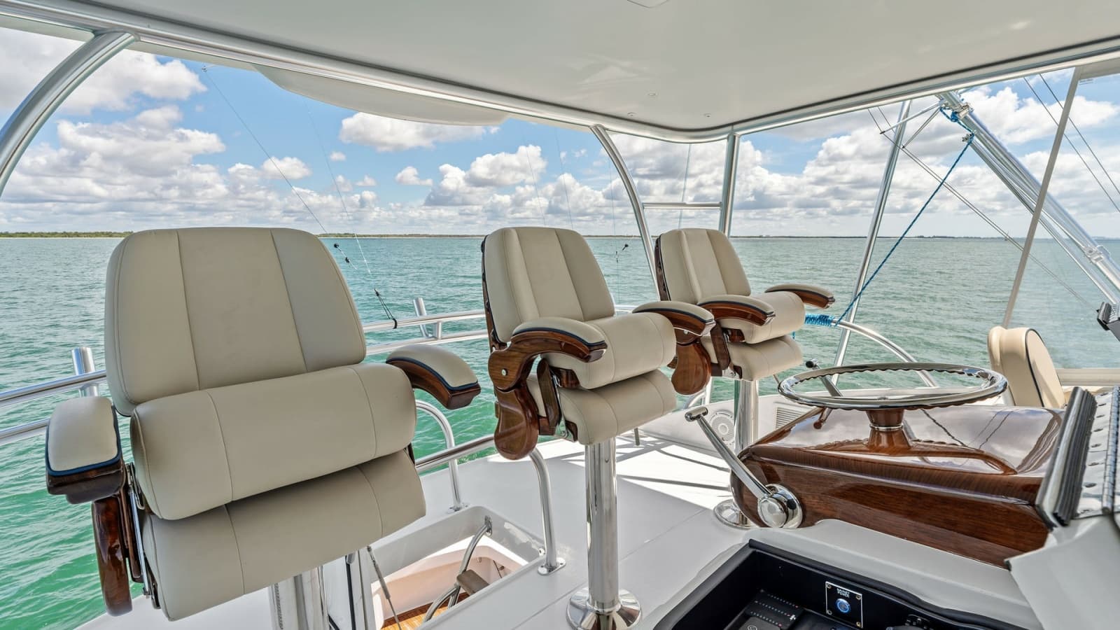 Flybridge Helm with Captain's Chairs