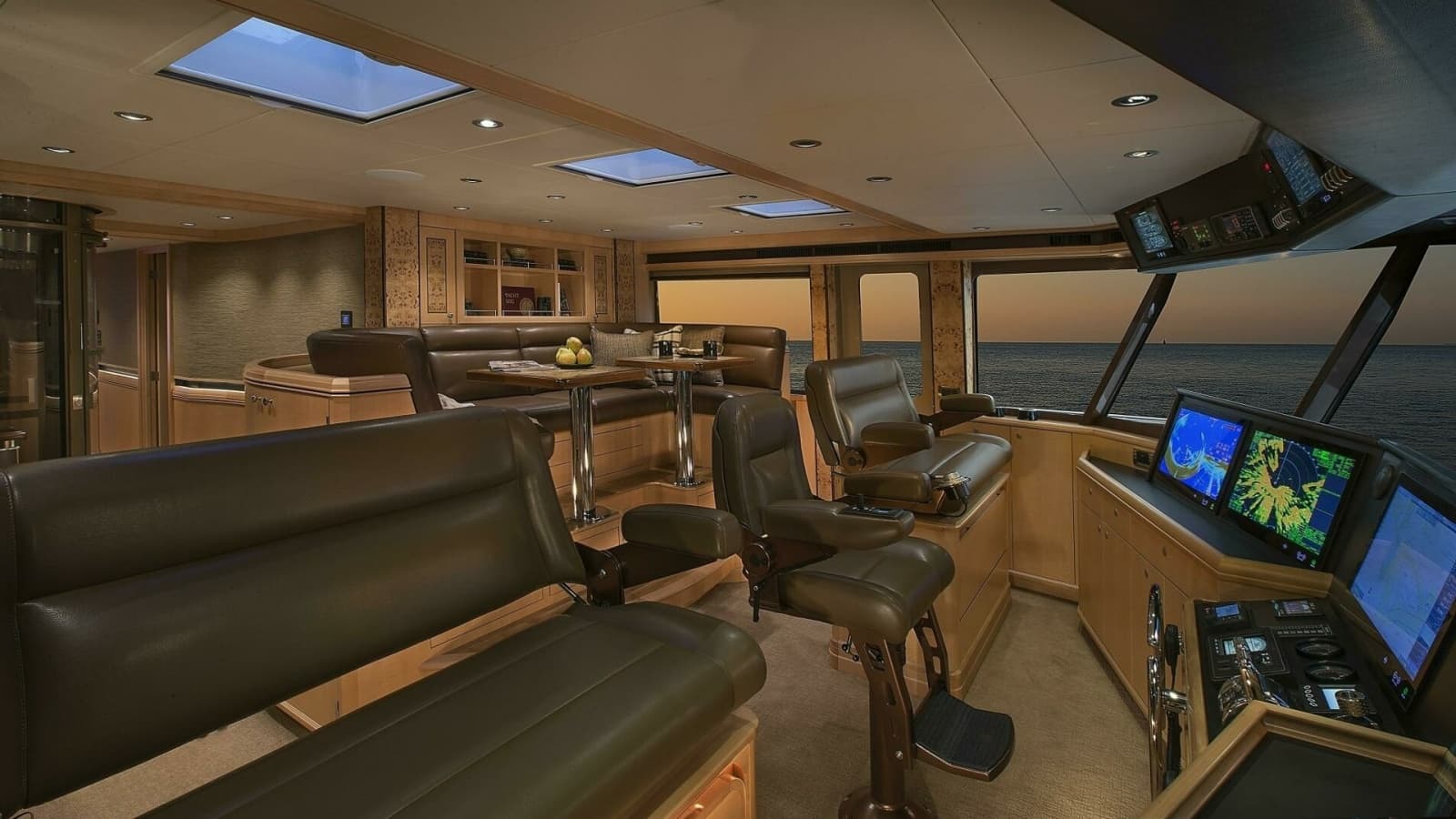 2019 Nordlund 115 Expedition Yachtfisher "Cazador" - Sophisticated Helm Station and Lounge Area