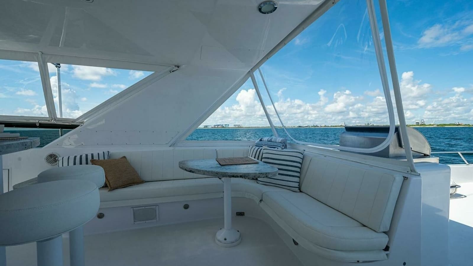 Flybridge Seating Area with Ocean Views