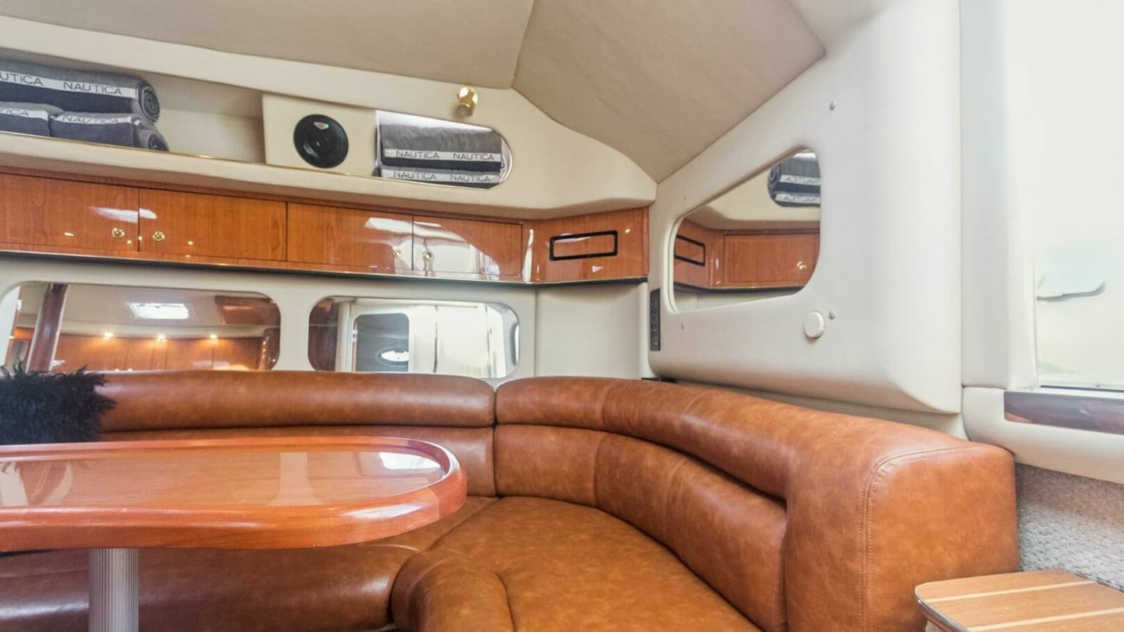 2000 Sea Ray 370 Express Cruiser "Sandie Lee" - Salon with Curved Leather Seating