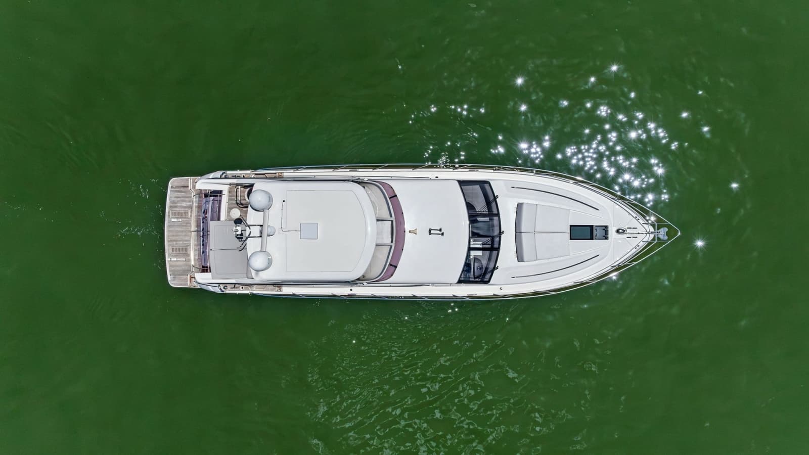 Top-Down View of Flybridge Yacht