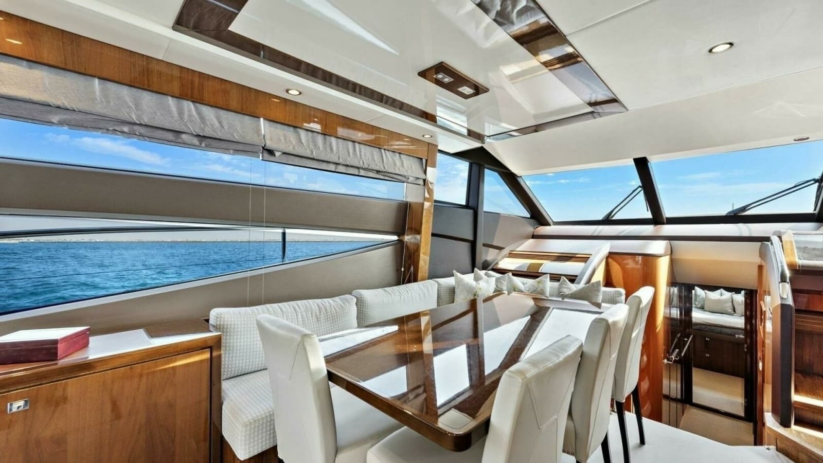 2015 Princess 72 Motor Yacht "LA-Z-BUOY" Dining Area and Entrance to Lower Berthing Level