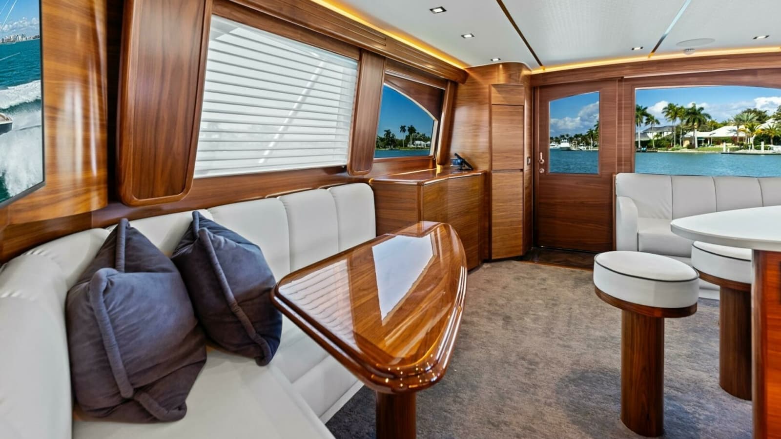 2023 Viking 54 Convertible "Olde Floridian" - Main Salon with Panoramic Views