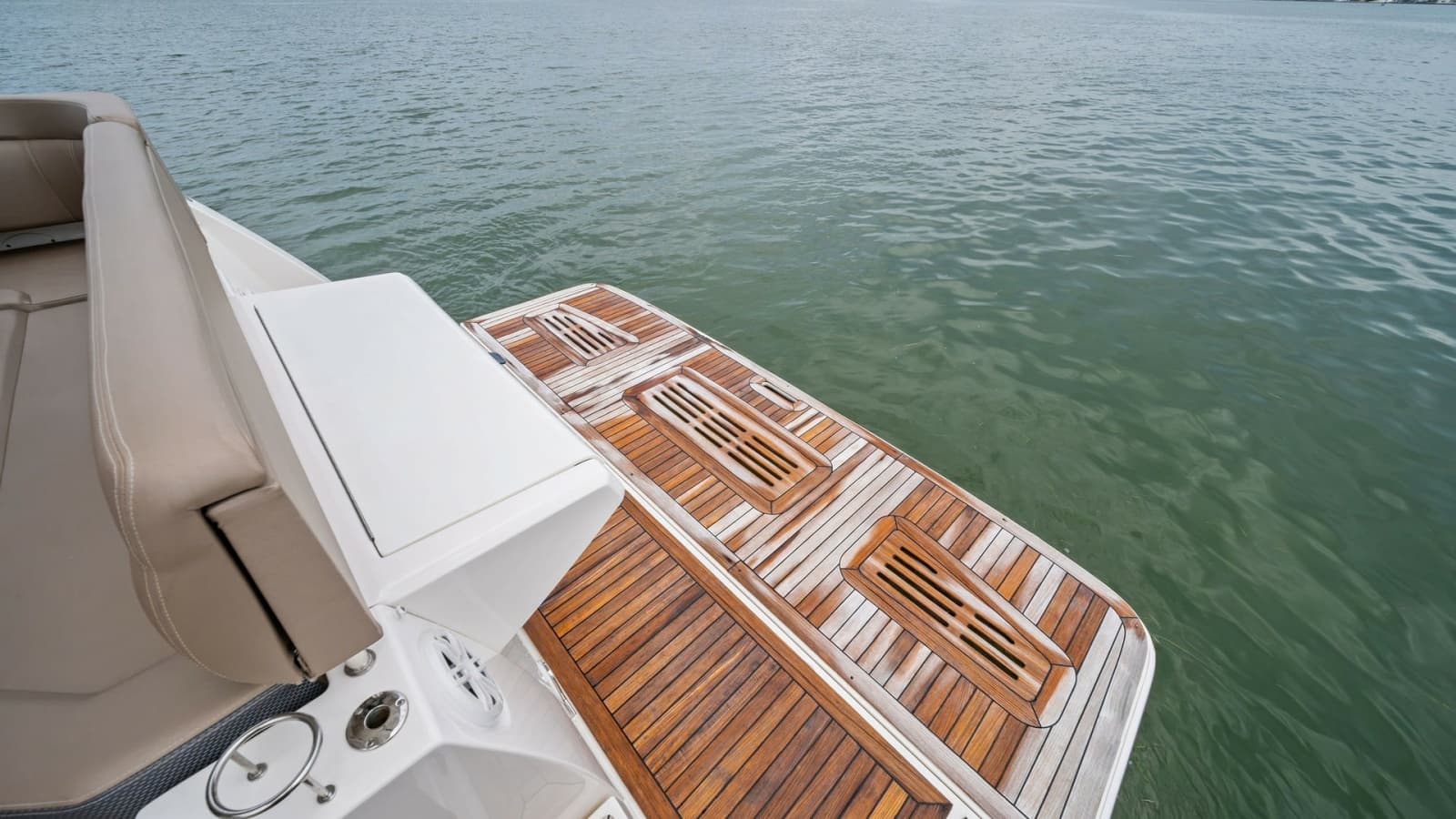 Expansive Teak Swim Platform