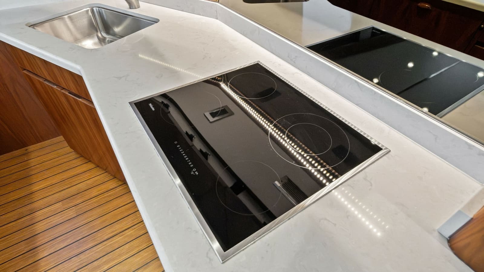 Galley with Modern Cooktop