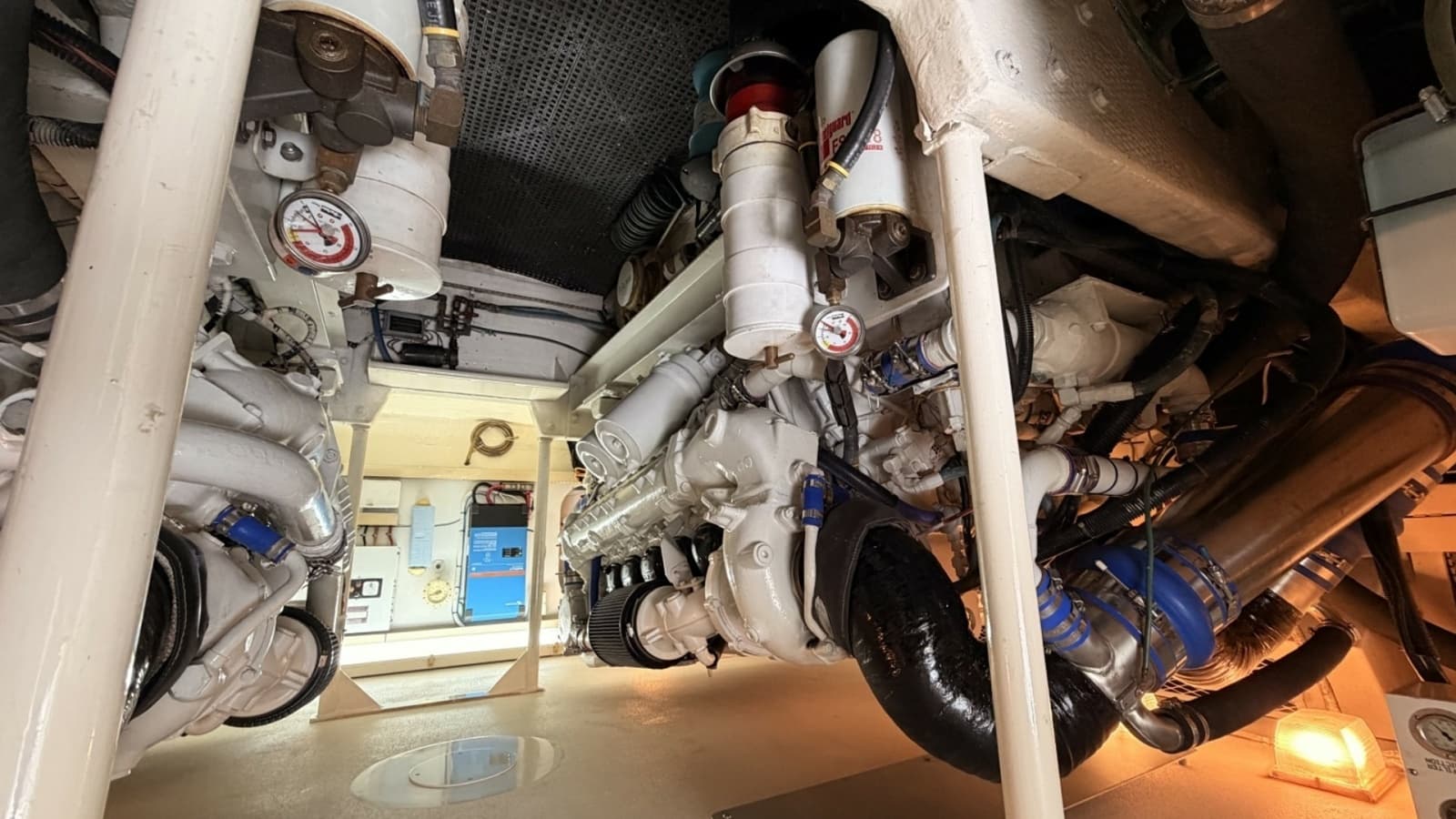 1994 Viking 50 Convertible "Wild Rice" -Engine Room with Twin Engines