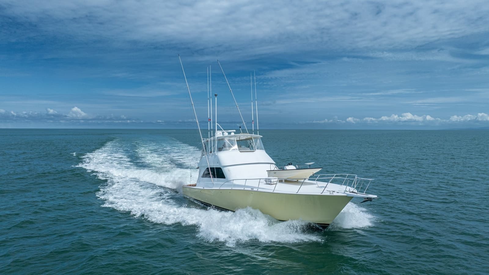Dynamic Bow View at Sea 2002 Viking 61 Convertible