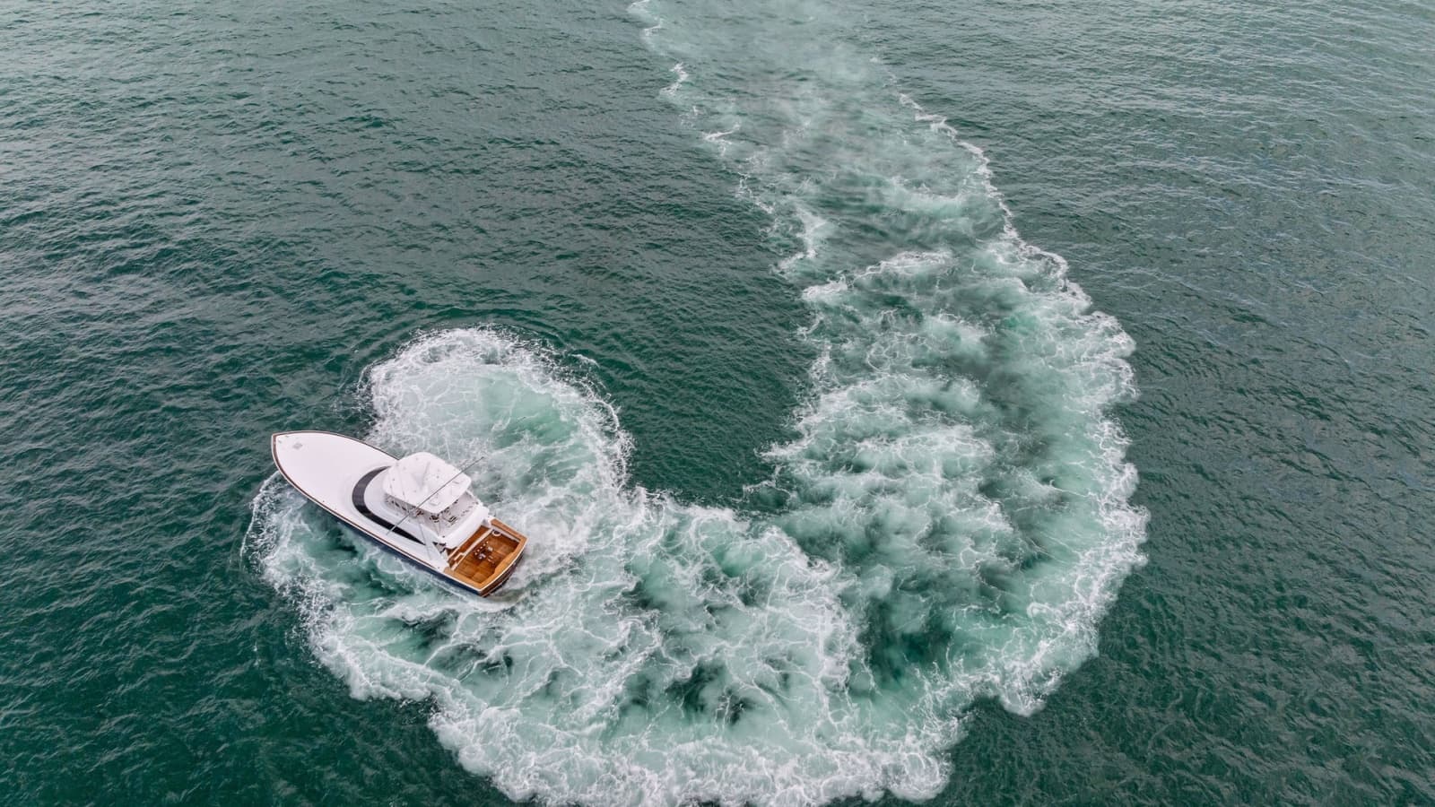 Aerial View of Yacht in Motion