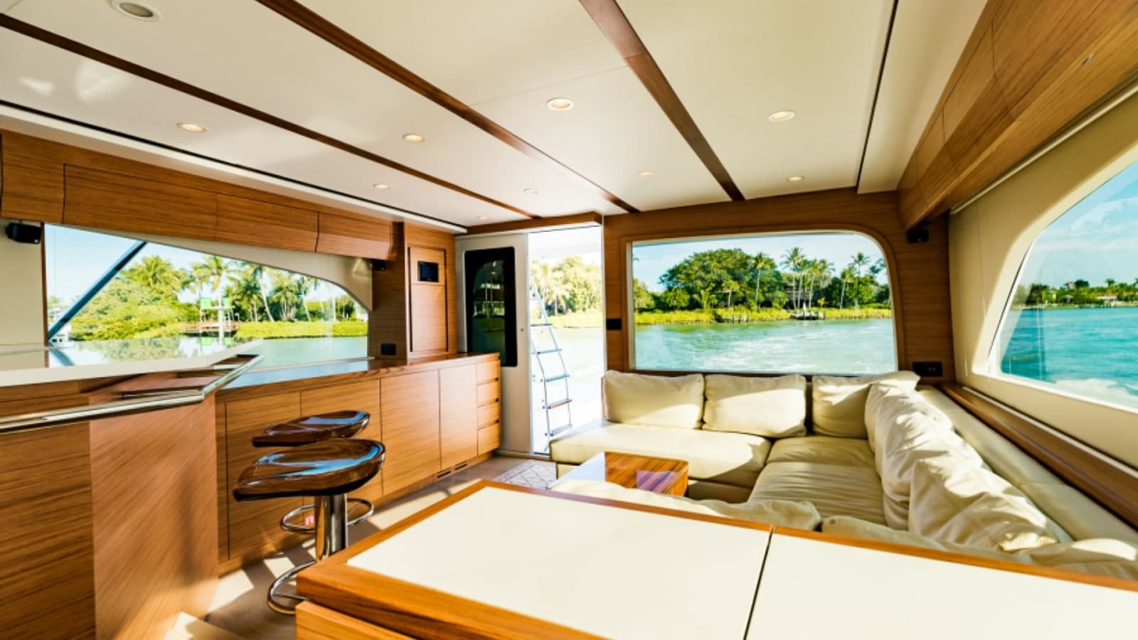 2020 Bertram 61 Convertible "SINE METU" - Spacious Interior Salon with Panoramic Views