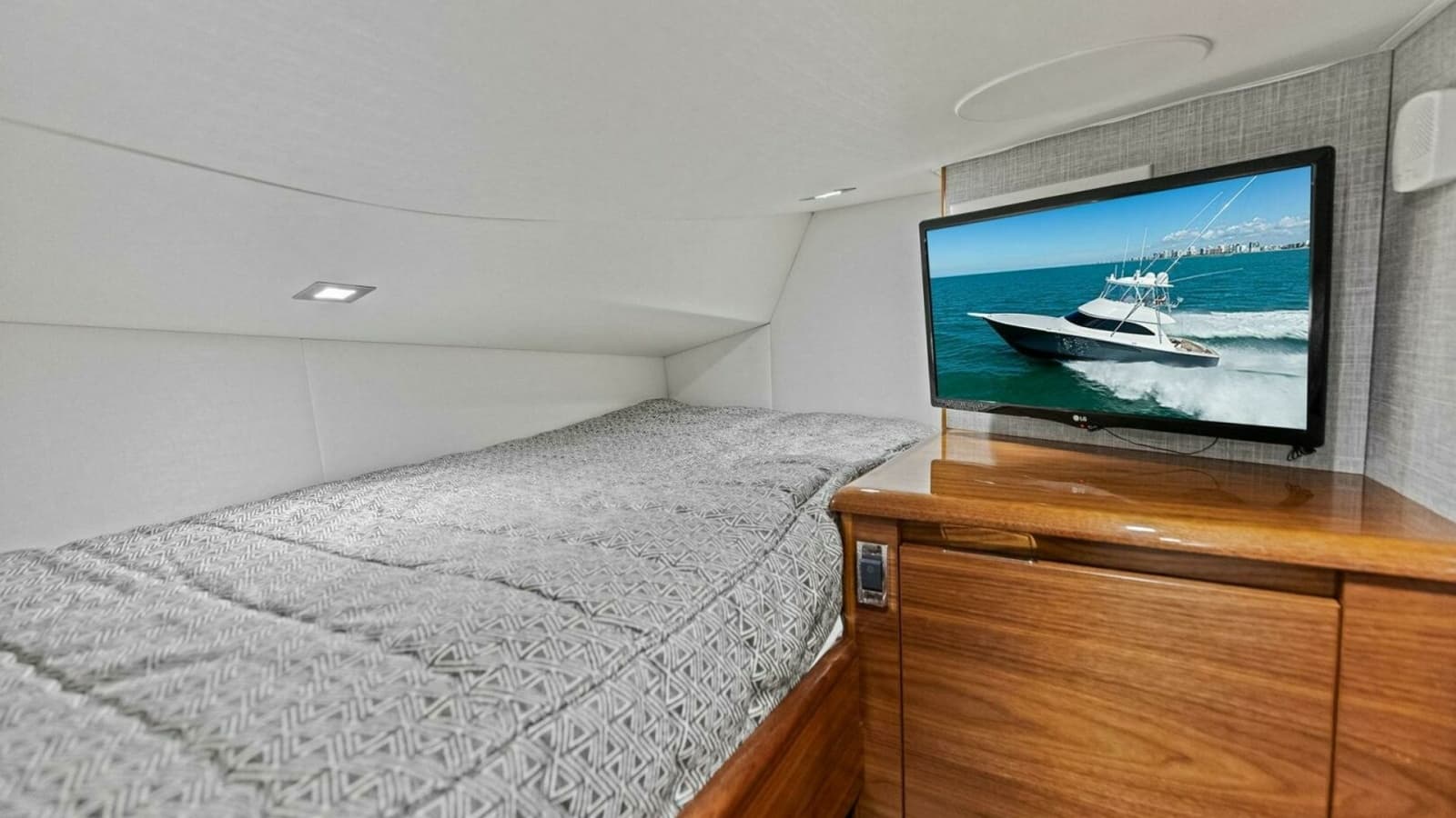 2023 Viking 54 Convertible "Olde Floridian" - Cozy Guest Stateroom with TV