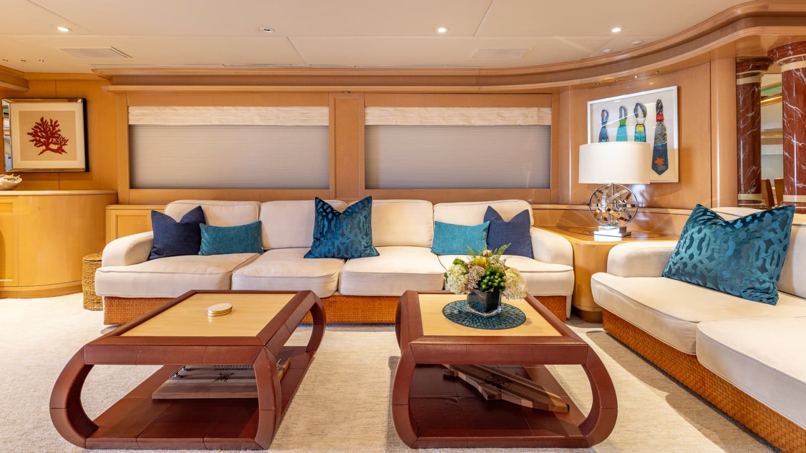 1998 Trinity Yachts Sport Fisherman - BAD COMPANY: Spacious Interior Salon with Lounge Seating