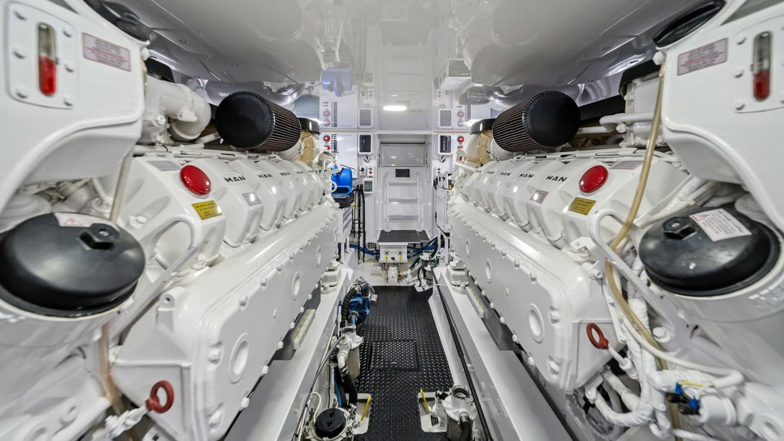 Engine Room with Twin MAN Engines