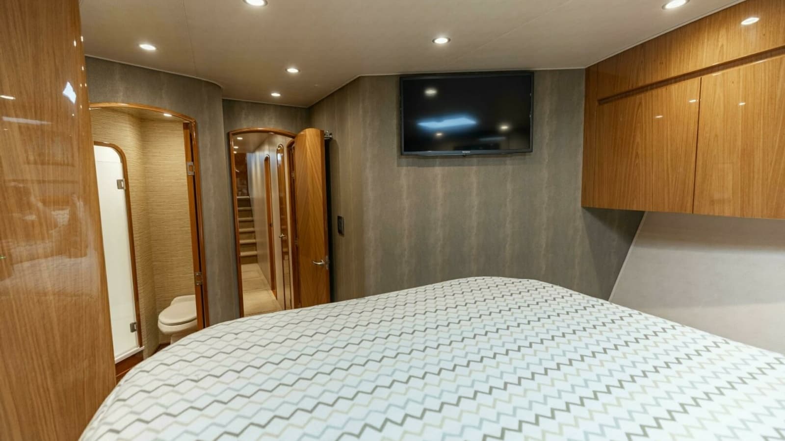 2013 Viking 76 Convertible- REEL FIRE- Forward VIP Stateroom