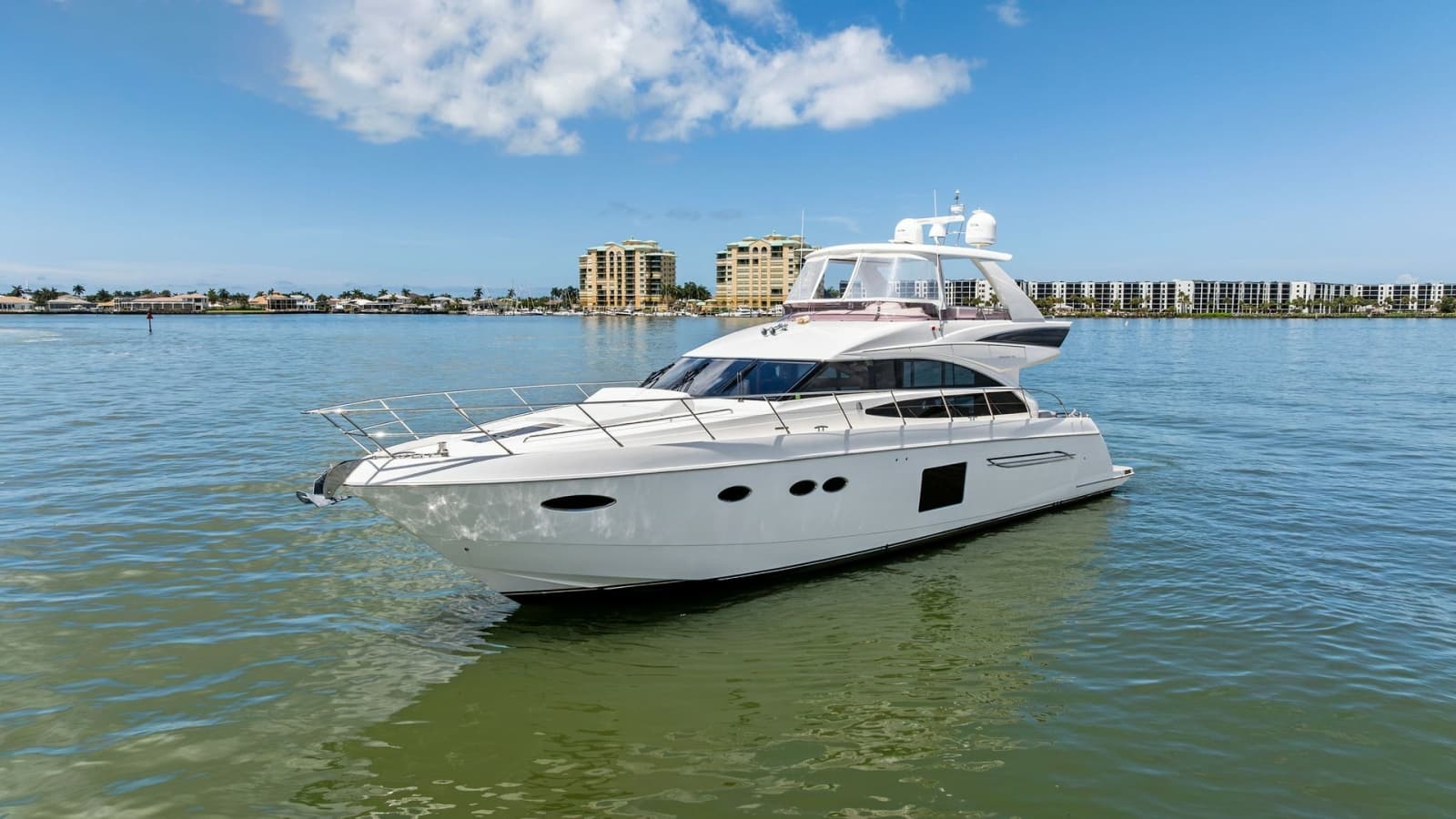 Exterior Profile of Flybridge Yacht