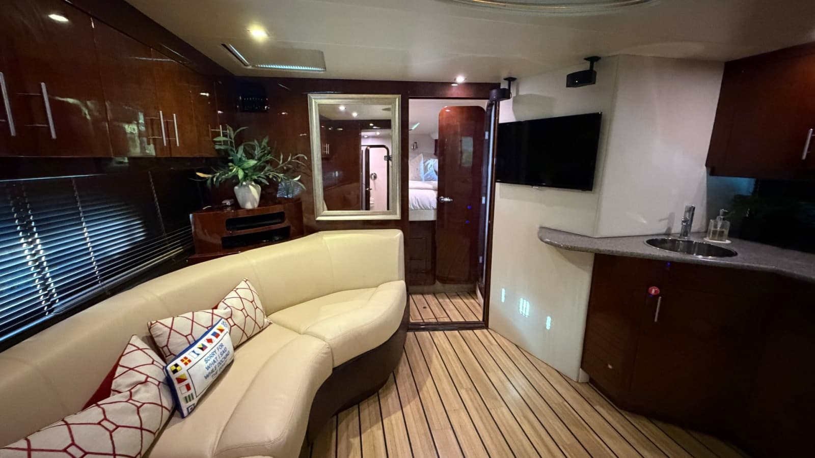 Luxury Interior Salon with Entertainment Center