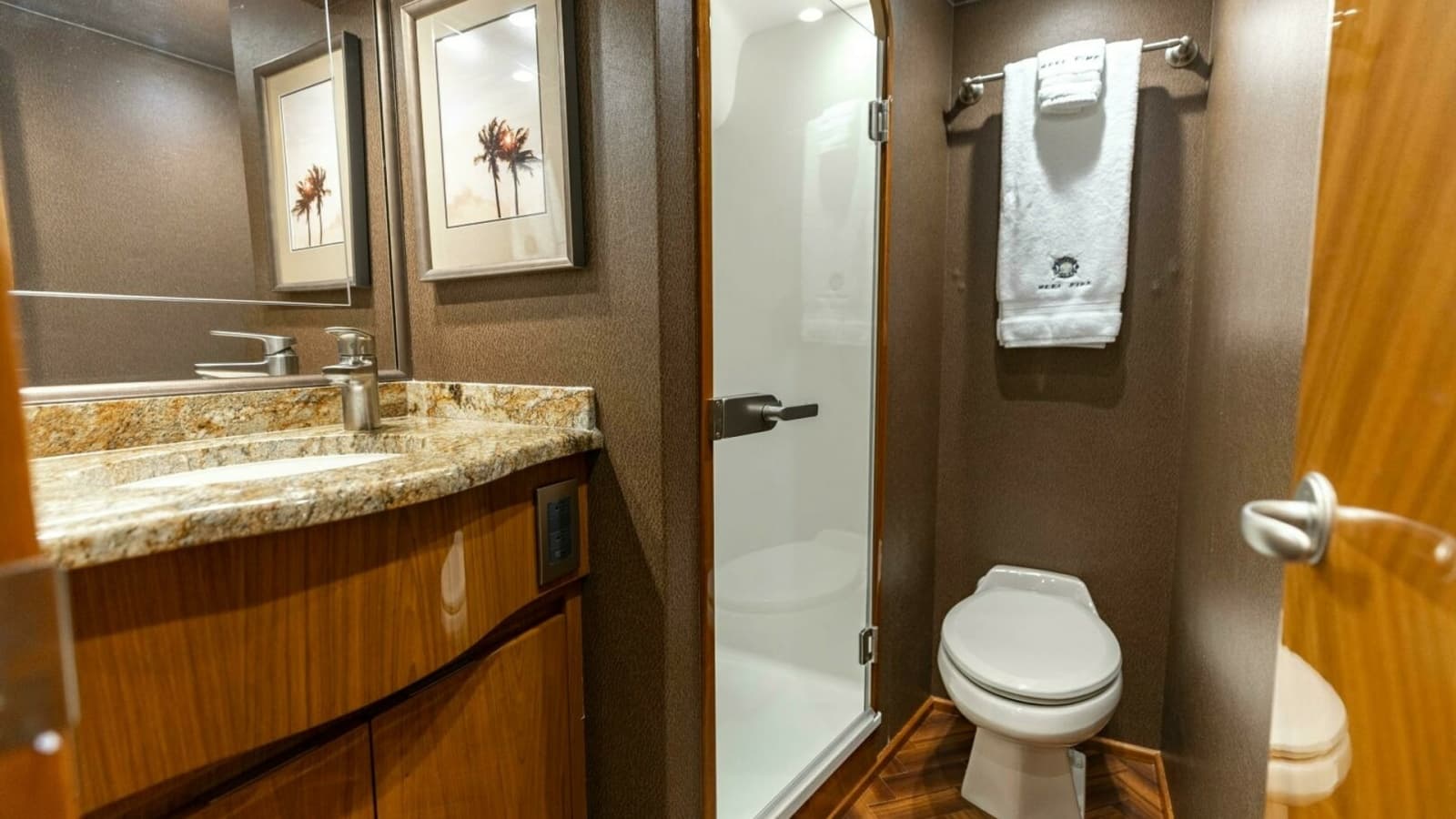 2013 Viking 76 Convertible- REEL FIRE- Starboard Stateroom Head