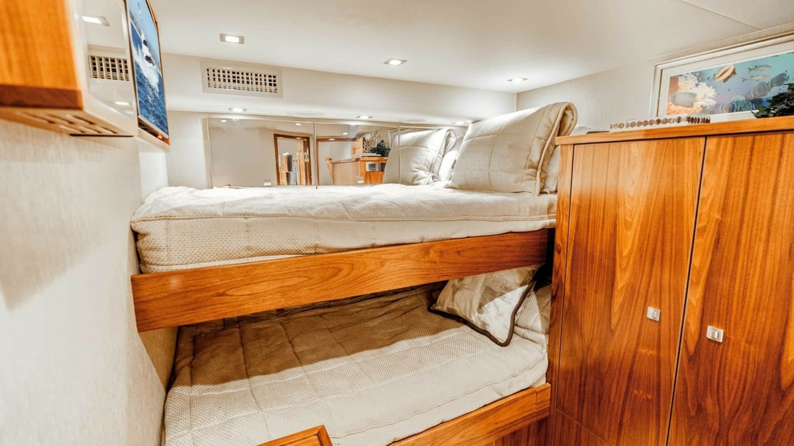 2018 Viking 72 Convertible "50 Caliber" - Guest Stateroom with Bunk Beds