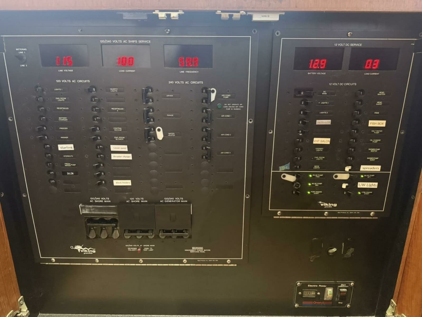 Viking 50 REEL LEGACY - Control Panel