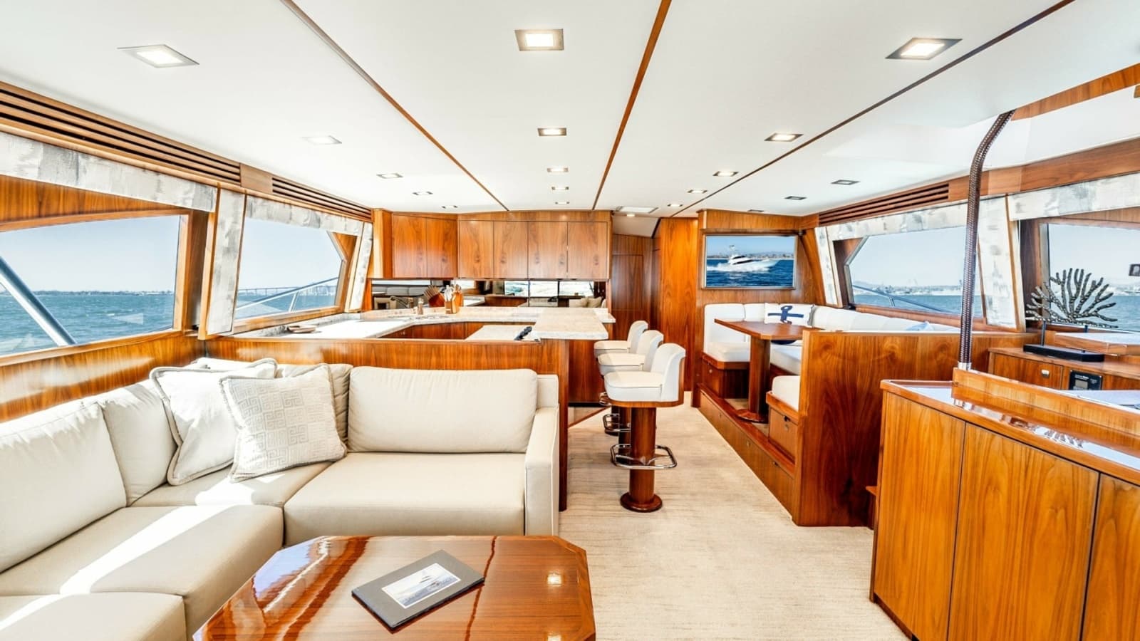 2018 Viking 72 Convertible "50 Caliber" - Spacious Salon with Panoramic Views