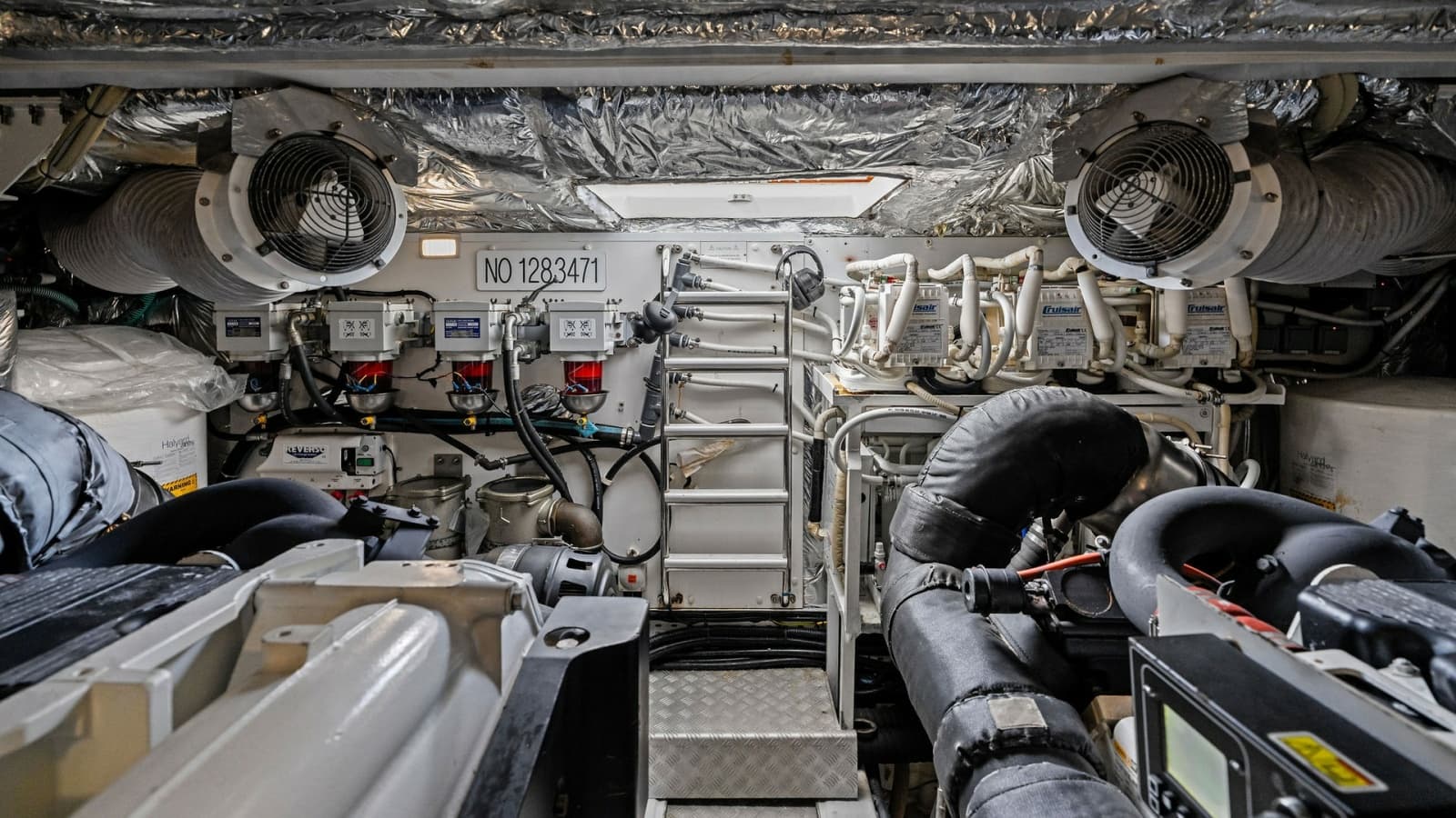 Engine Room with Twin CAT C18 ACERT Engines