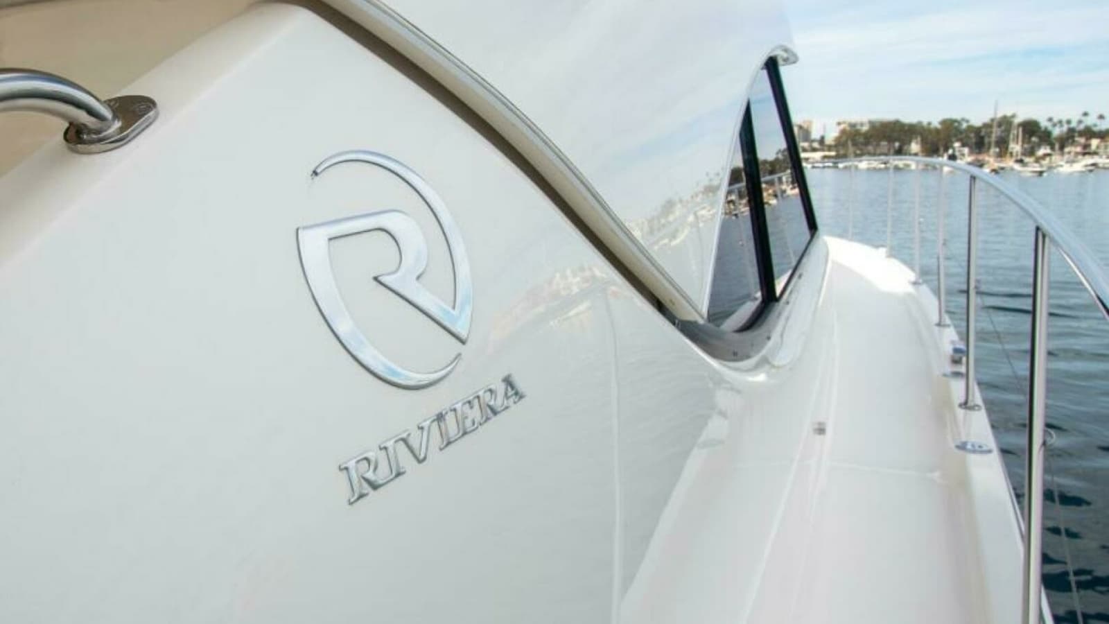 2012 Riviera 50 Sport Yacht "Contessa" - Starboard Side Deck with Branding