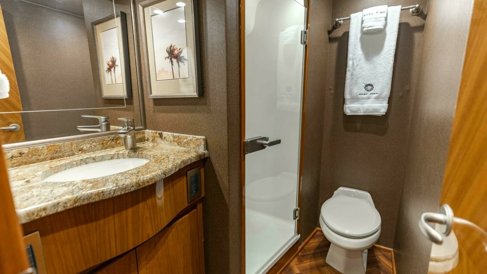 2013 Viking 76 Convertible- REEL FIRE- Starboard Stateroom Head