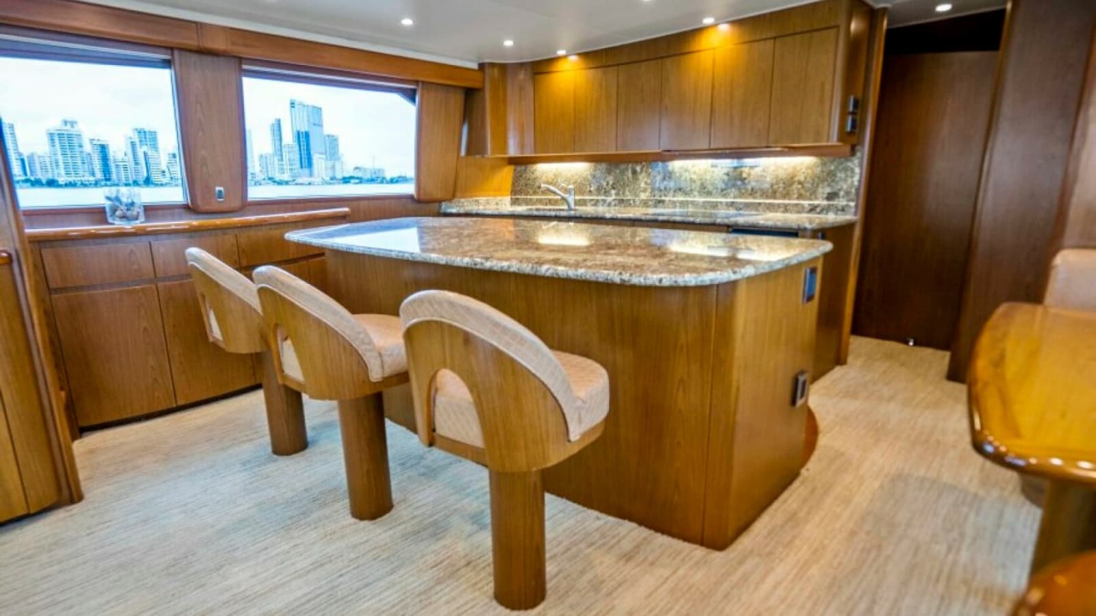 Galley with Island and Seating