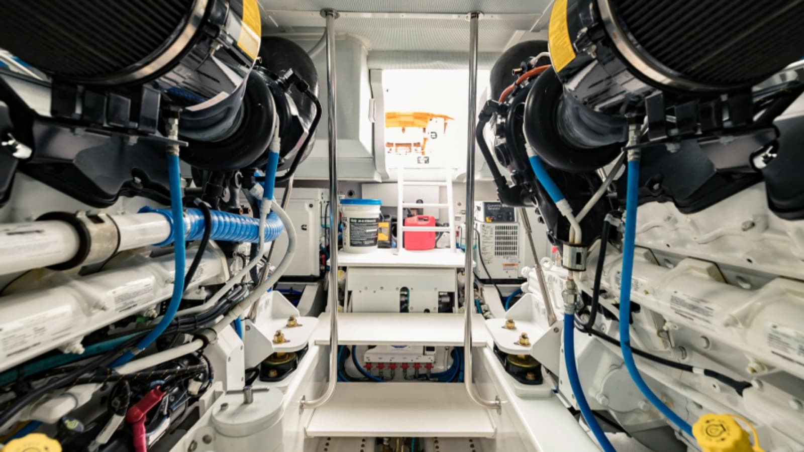 2020 Bertram 61 Convertible "SINE METU" - Engine Room with Twin Engines