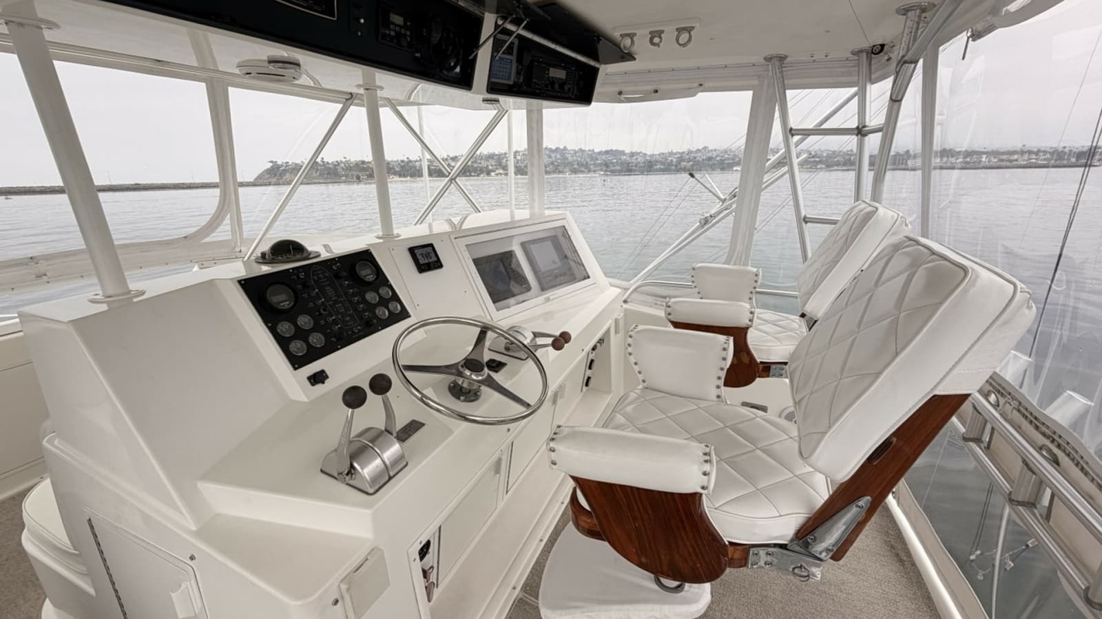1994 Viking 50 Convertible "Wild Rice" - Flybridge Helm with Dual Seating