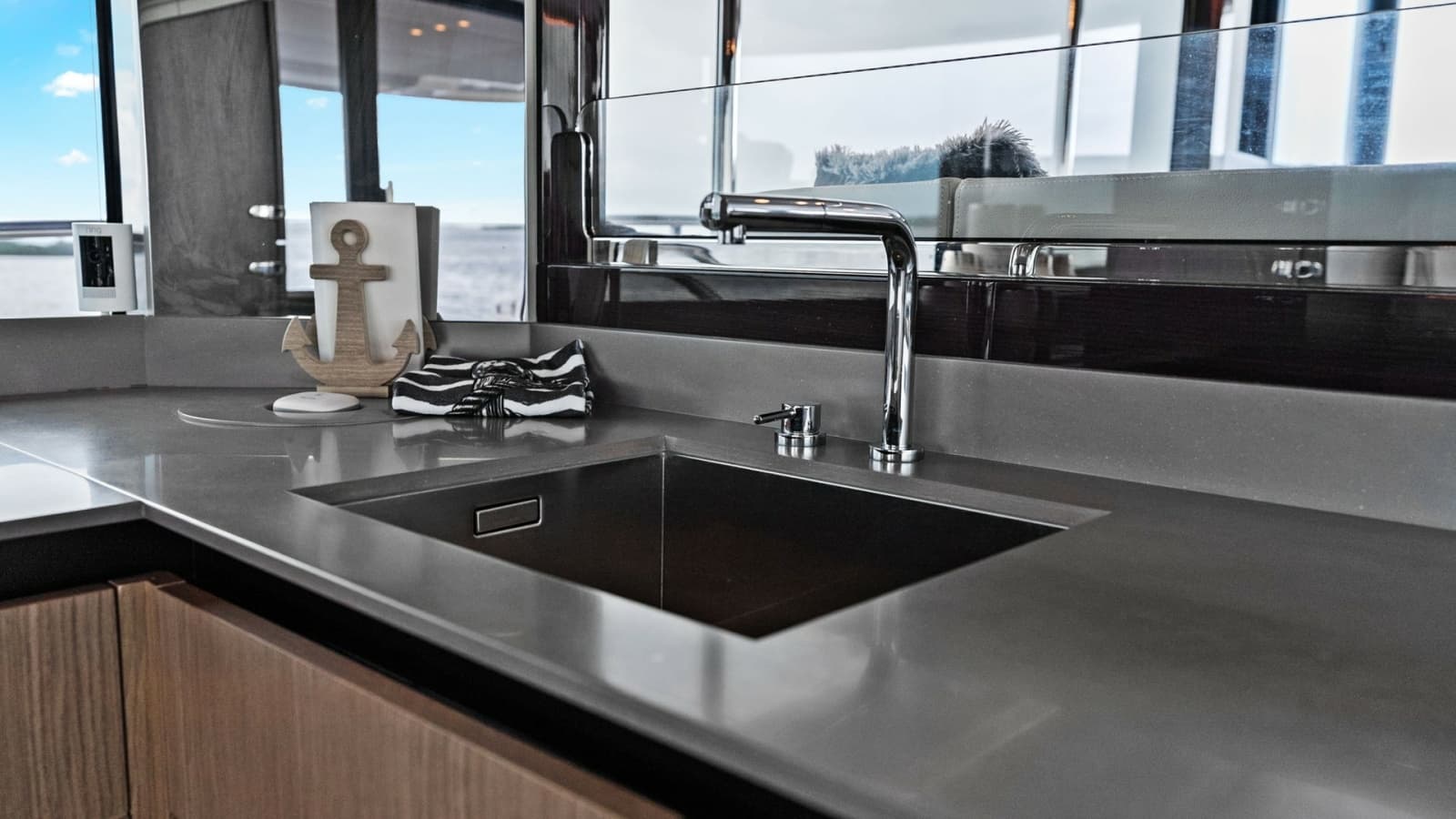 Galley with Modern Sink and Counter