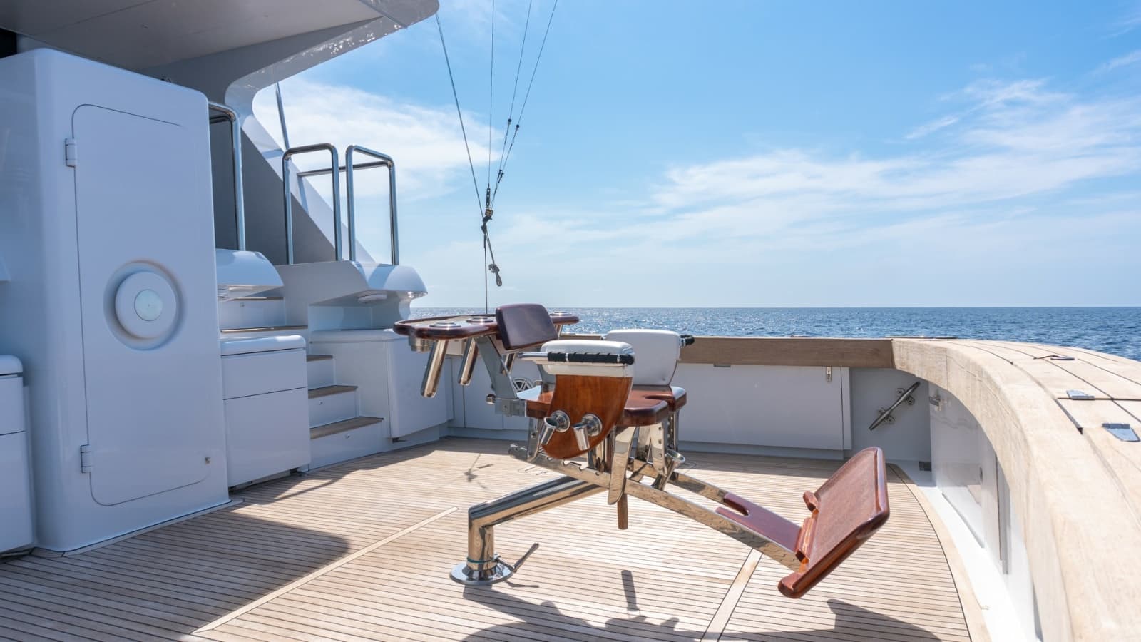 Spacious Aft Deck with Fishing Chair