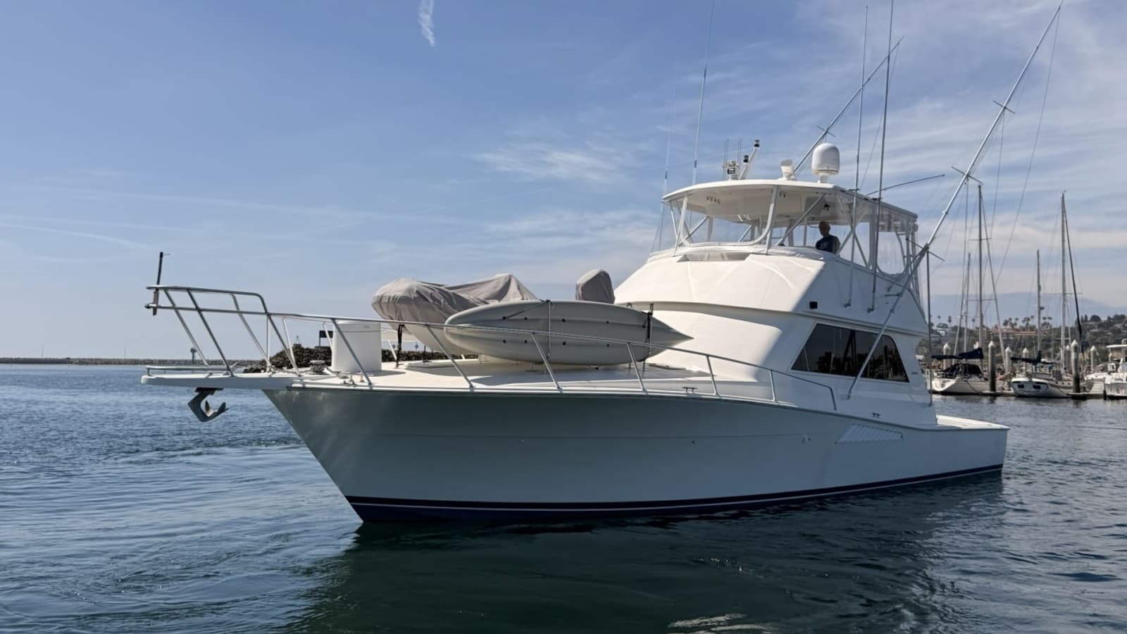 1994 Viking 50 Convertible "Wild Rice" - Port- Side Bow View with Tender