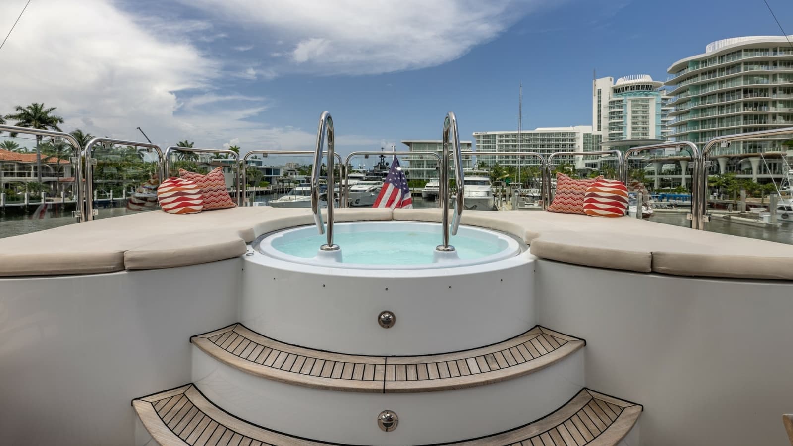 1998 Trinity Yachts Sport Fisherman - BAD COMPANY: Aft Deck Jacuzzi with Seating