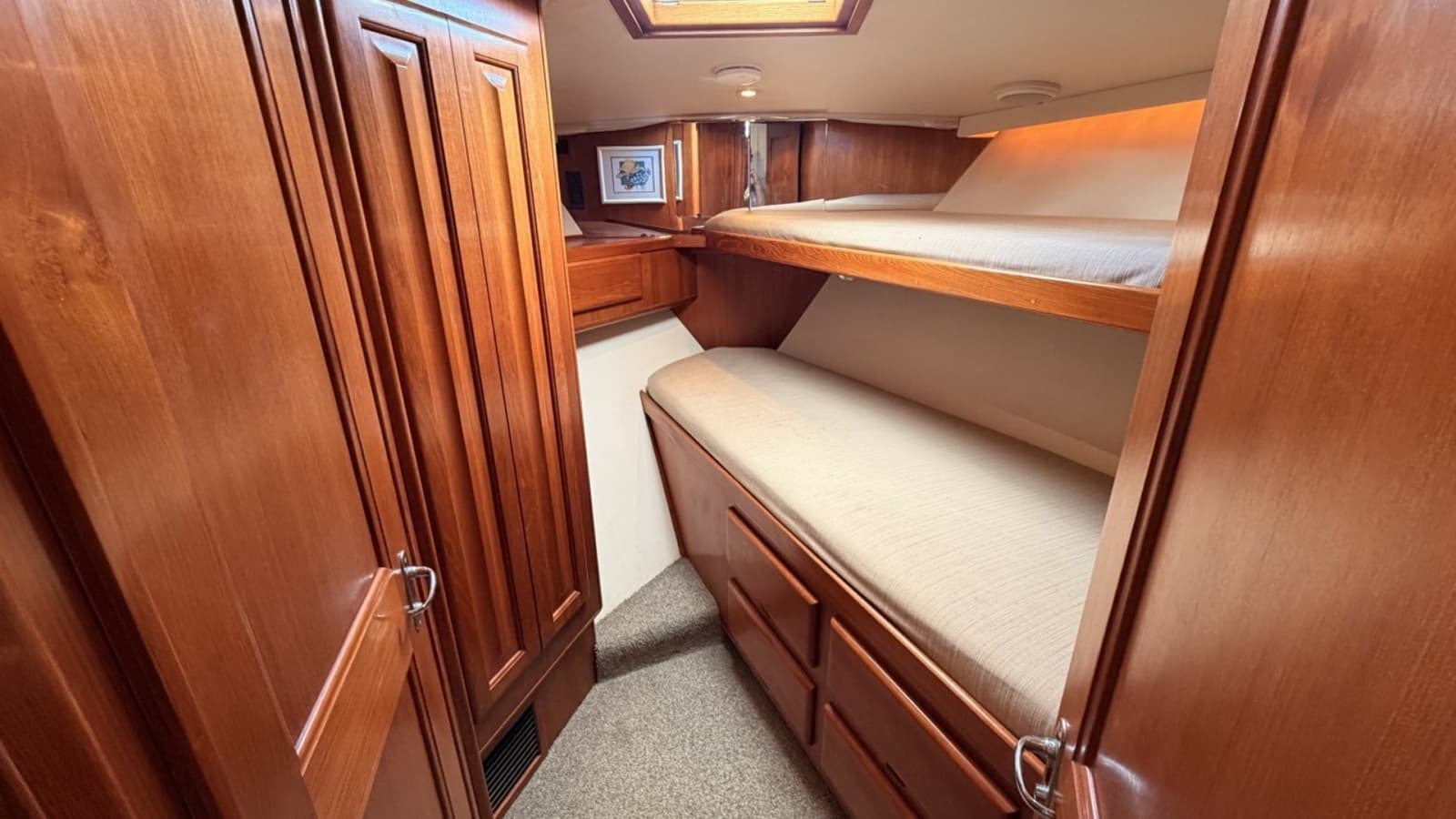 1994 Viking 50 Convertible "Wild Rice" - Guest Stateroom with Twin Berths