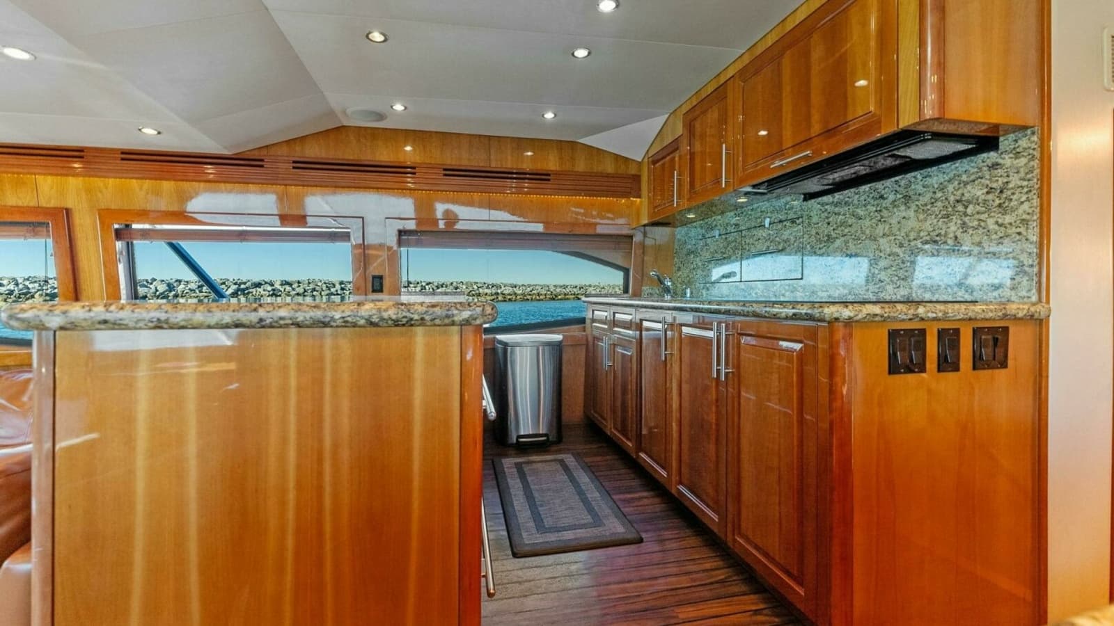2007 Hatteras 64 Convertible CHUPACABRA - Galley with Granite Countertops