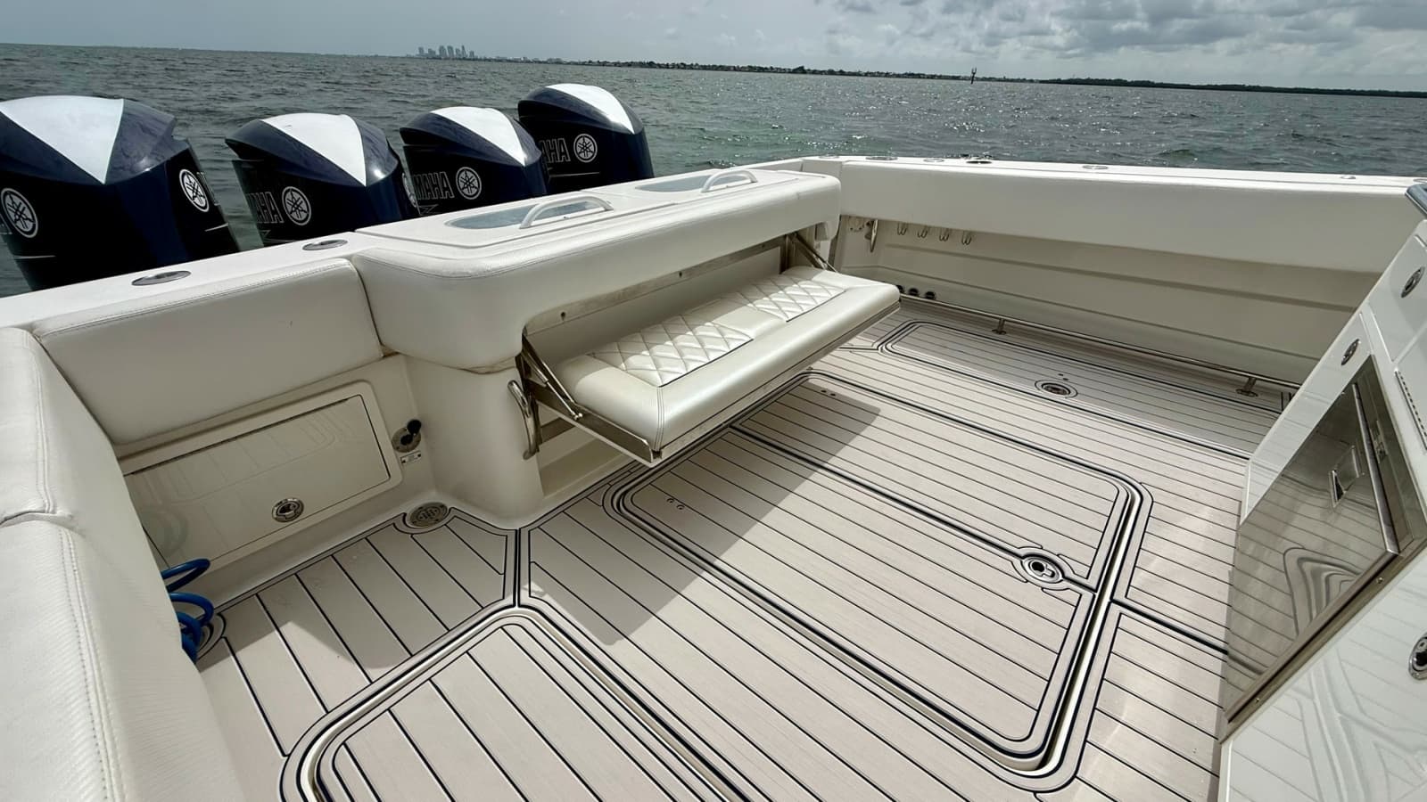 Spacious Aft Deck with Fold-Down Seating