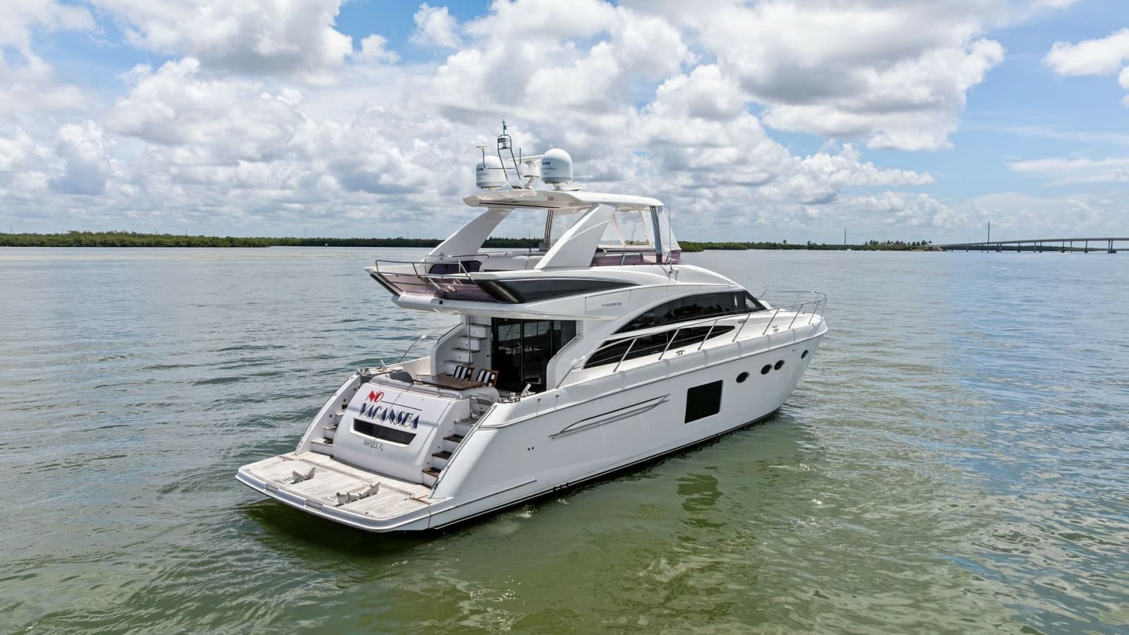 Aft View of Flybridge Yacht