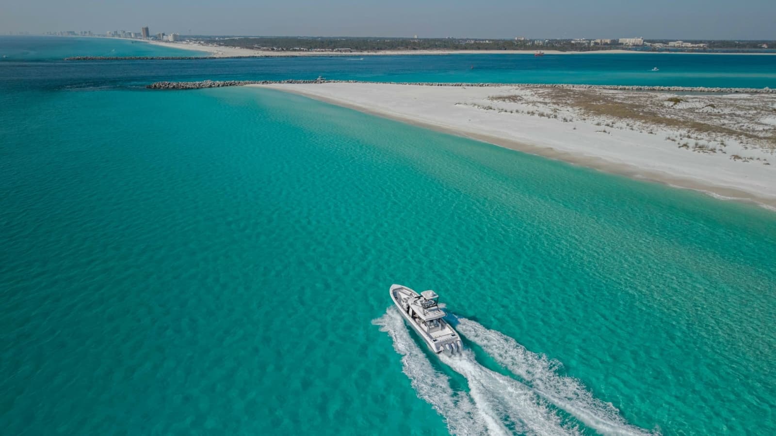 Aerial View of Yacht in Open Water