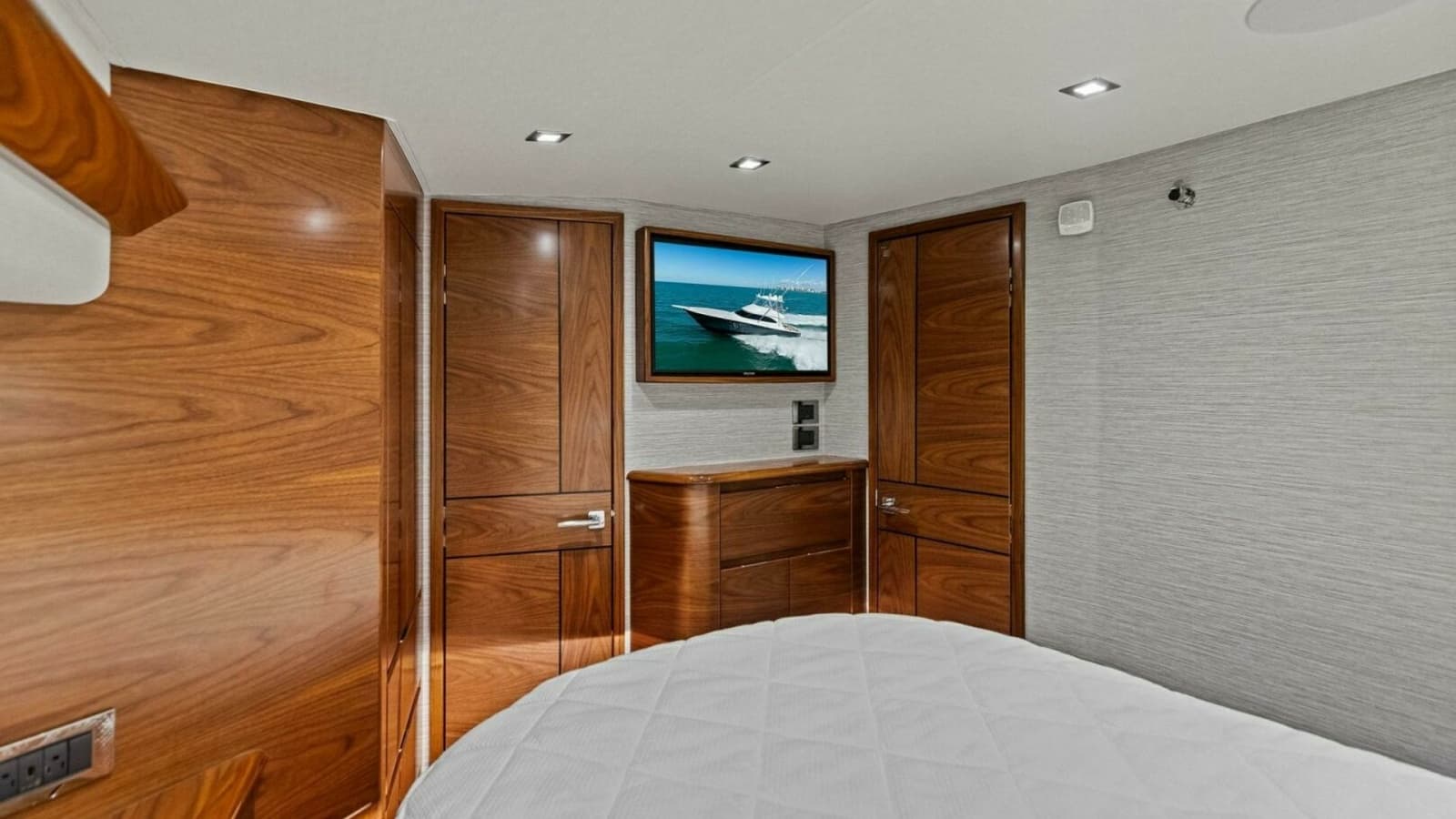 2023 Viking 54 Convertible "Olde Floridian" - Luxurious Stateroom with Wood Finish