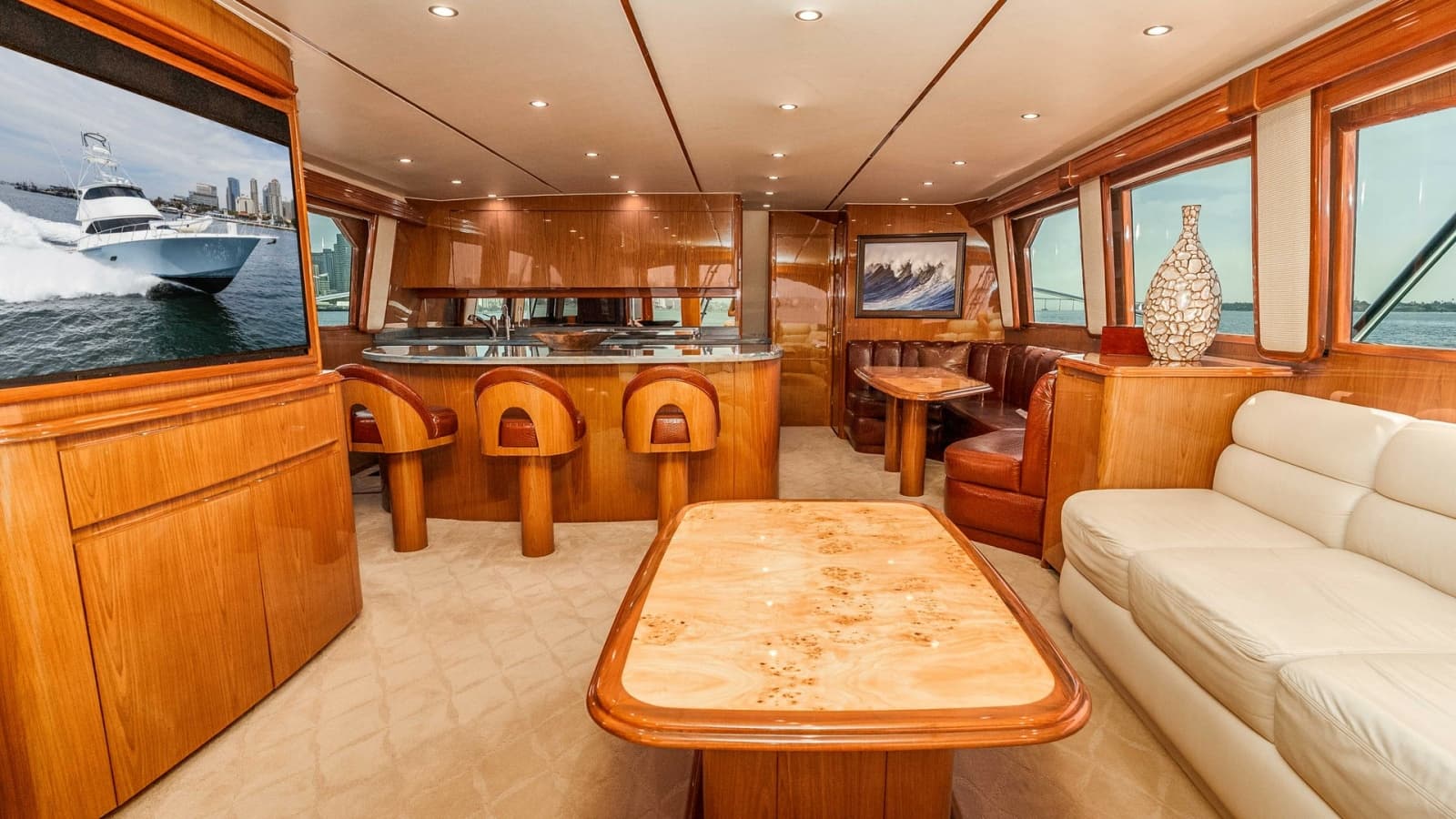 2014 Viking 76 Enclosed Bridge "TRANQUILO" Salon & Galley