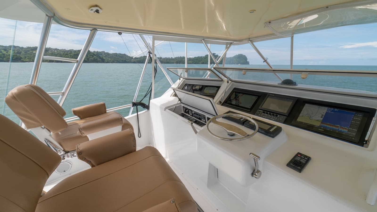 Flybridge Helm with Seating 2002 Viking 61 Convertible