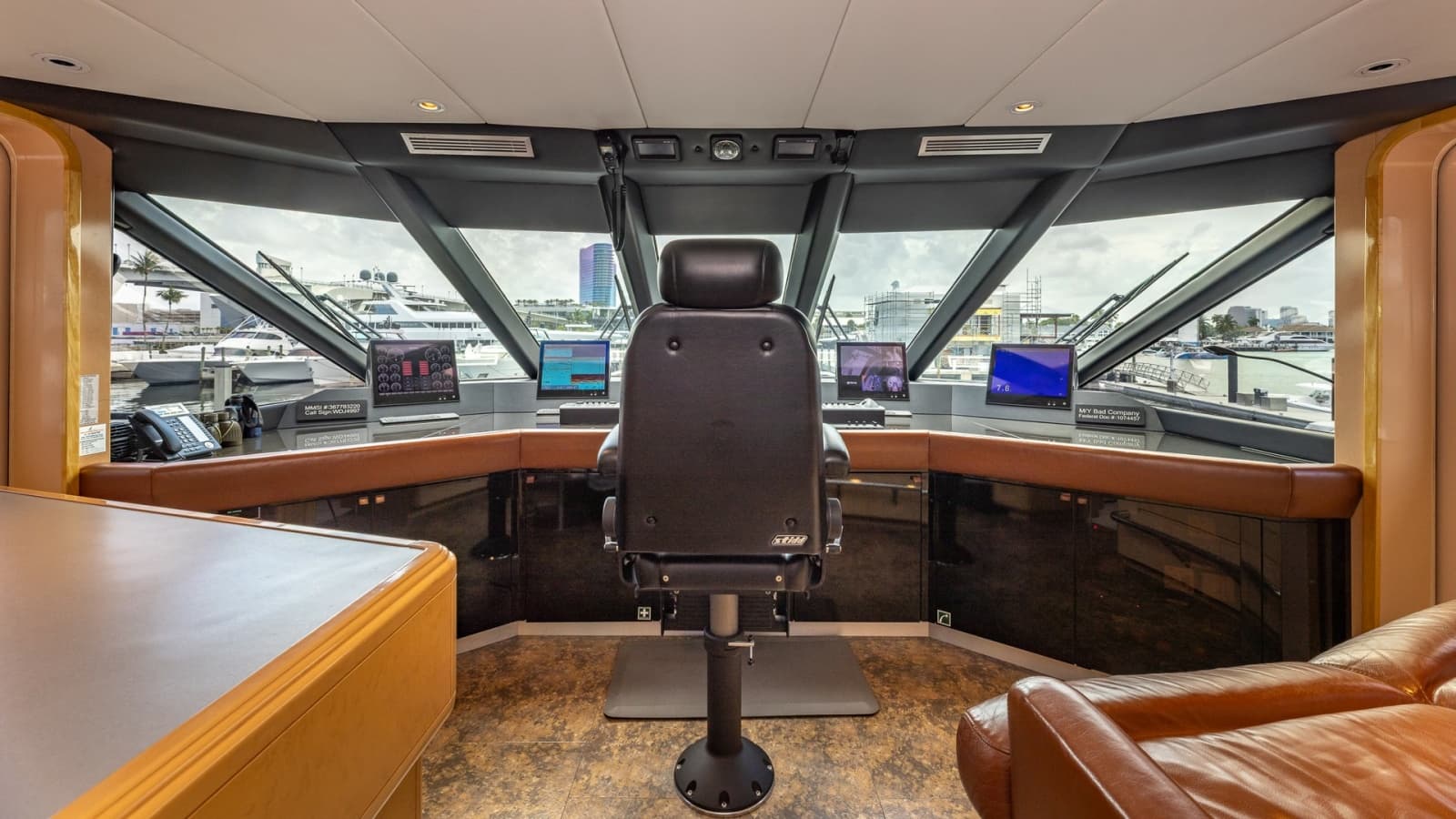 1998 Trinity Yachts Sport Fisherman - BAD COMPANY: Sophisticated Helm Station