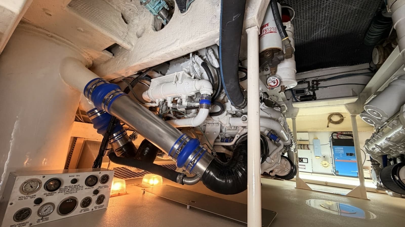 1994 Viking 50 Convertible "Wild Rice" - Engine Room with Twin Engines