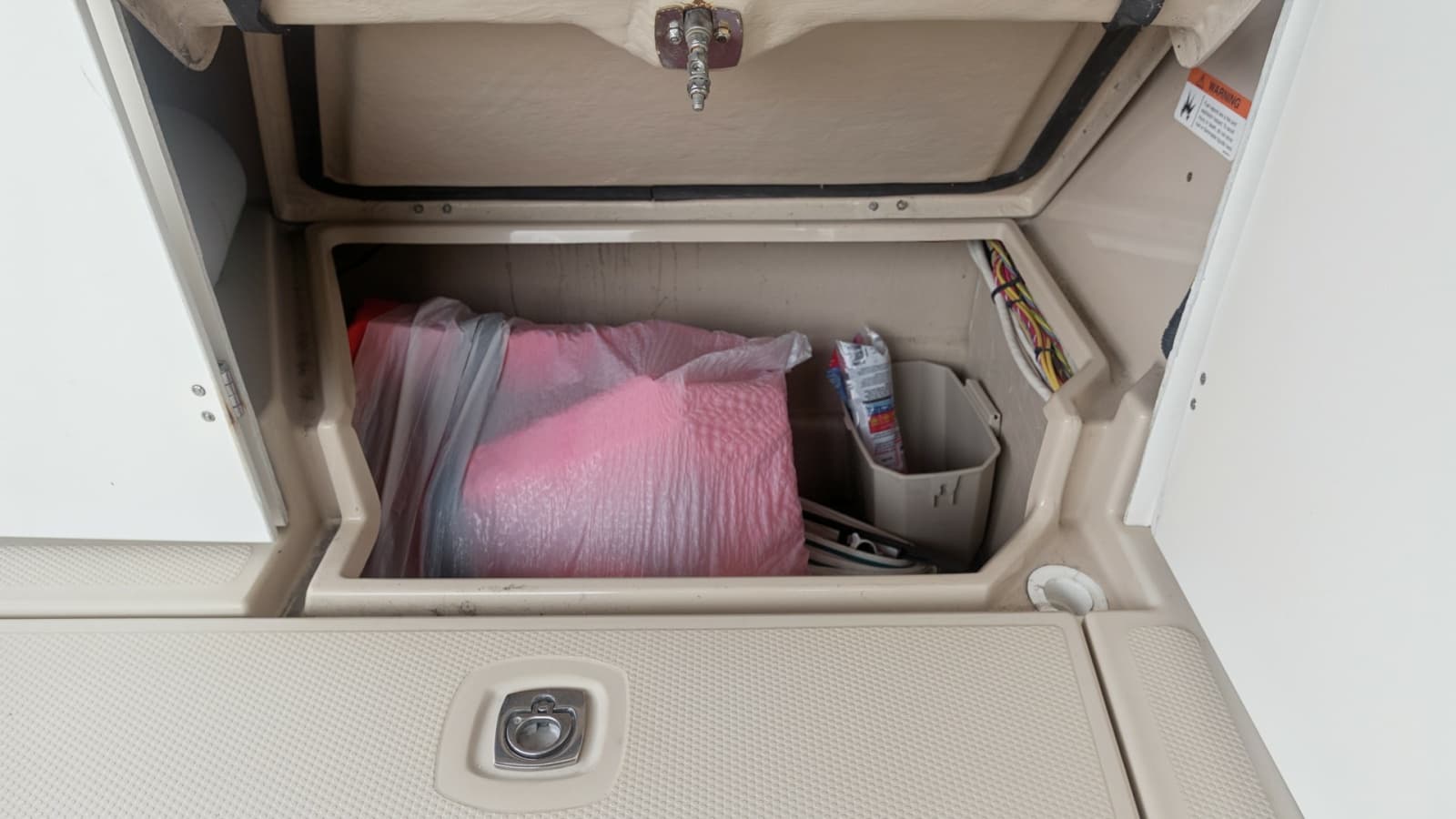 2014 Cutwater 28 "blue fish" - Under-Seat Storage Compartment
