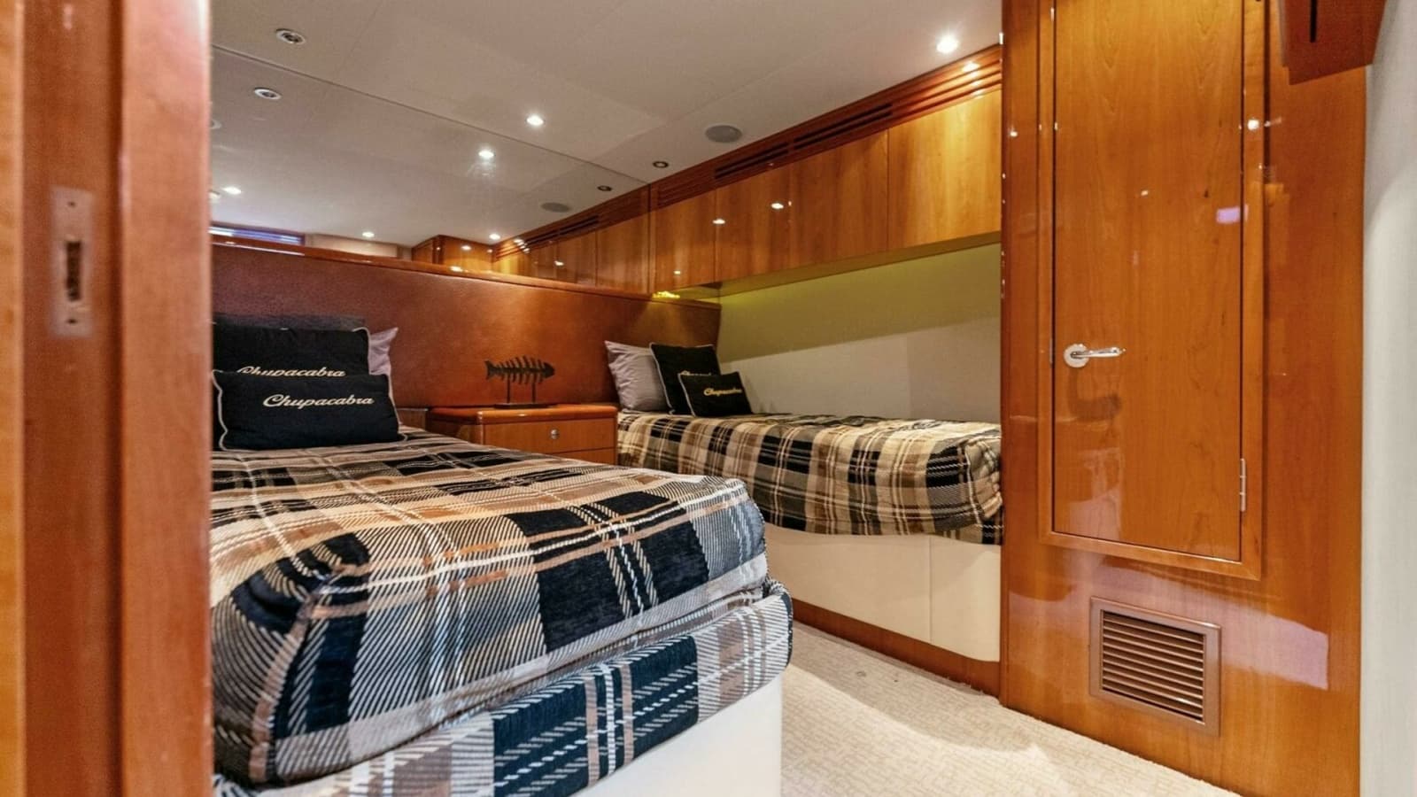 Twin Guest Stateroom with Wood Finishes
