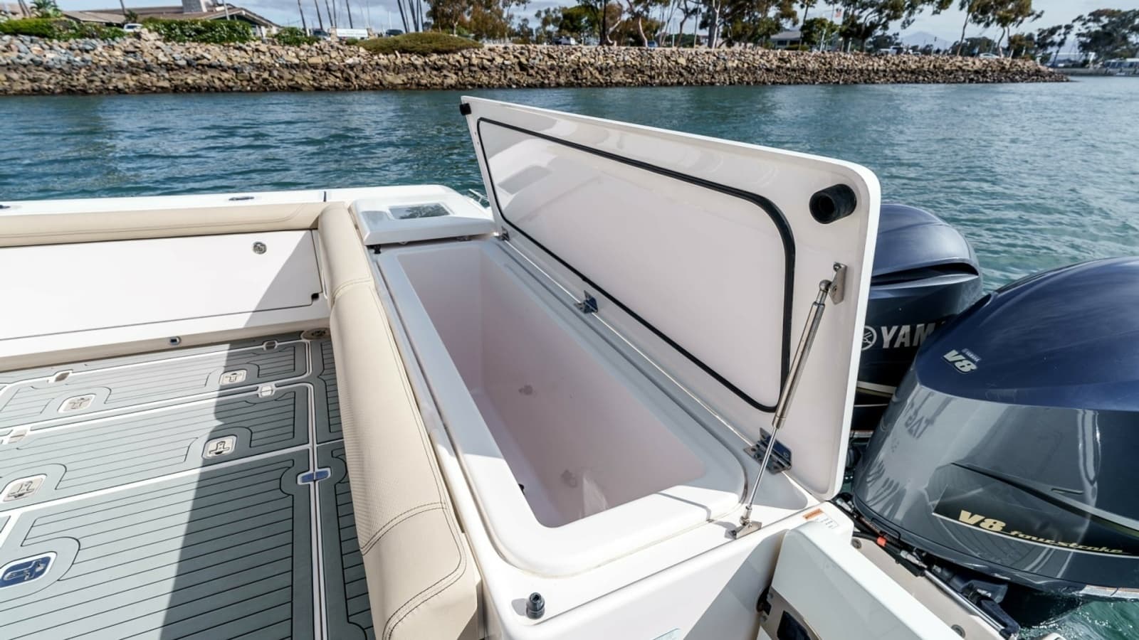 2018 Pursuit 385 Offshore "TAG TEAM" - Aft Deck Storage and Seating