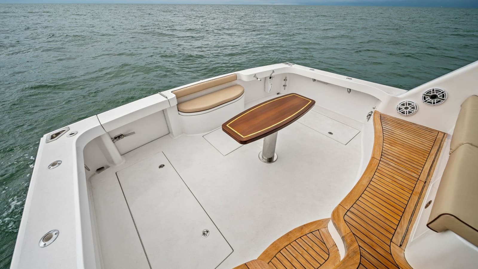 Spacious Aft Deck with Teak Accents